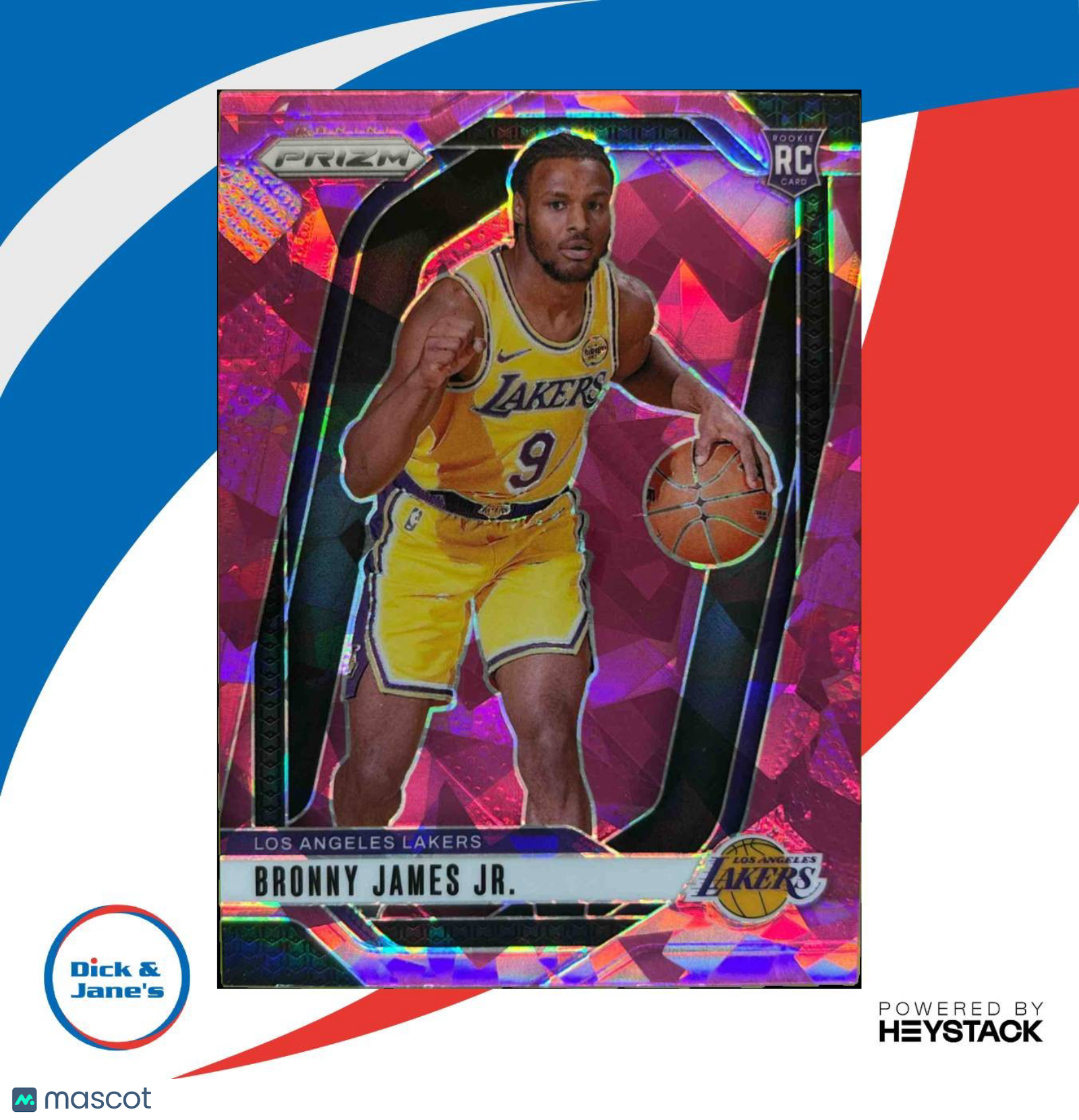2024 25 Panini Prizm Bronny James Jr. Pink Ice #243 RC Los Angeles Lakers DJ1 Sports Cards