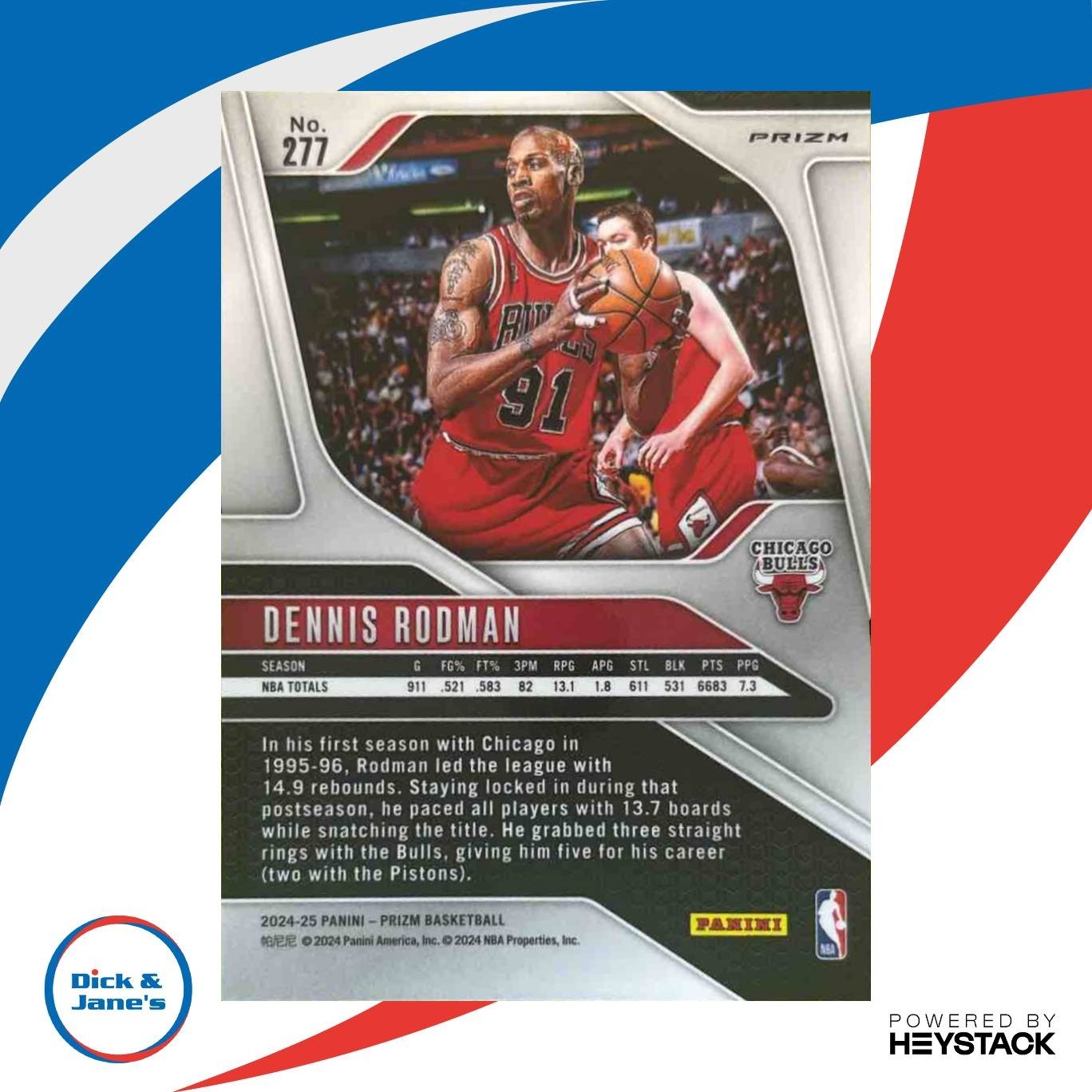 2024-25 Panini Prizm Dennis Rodman Glitter #277 Chicago Bulls - Sports Cards