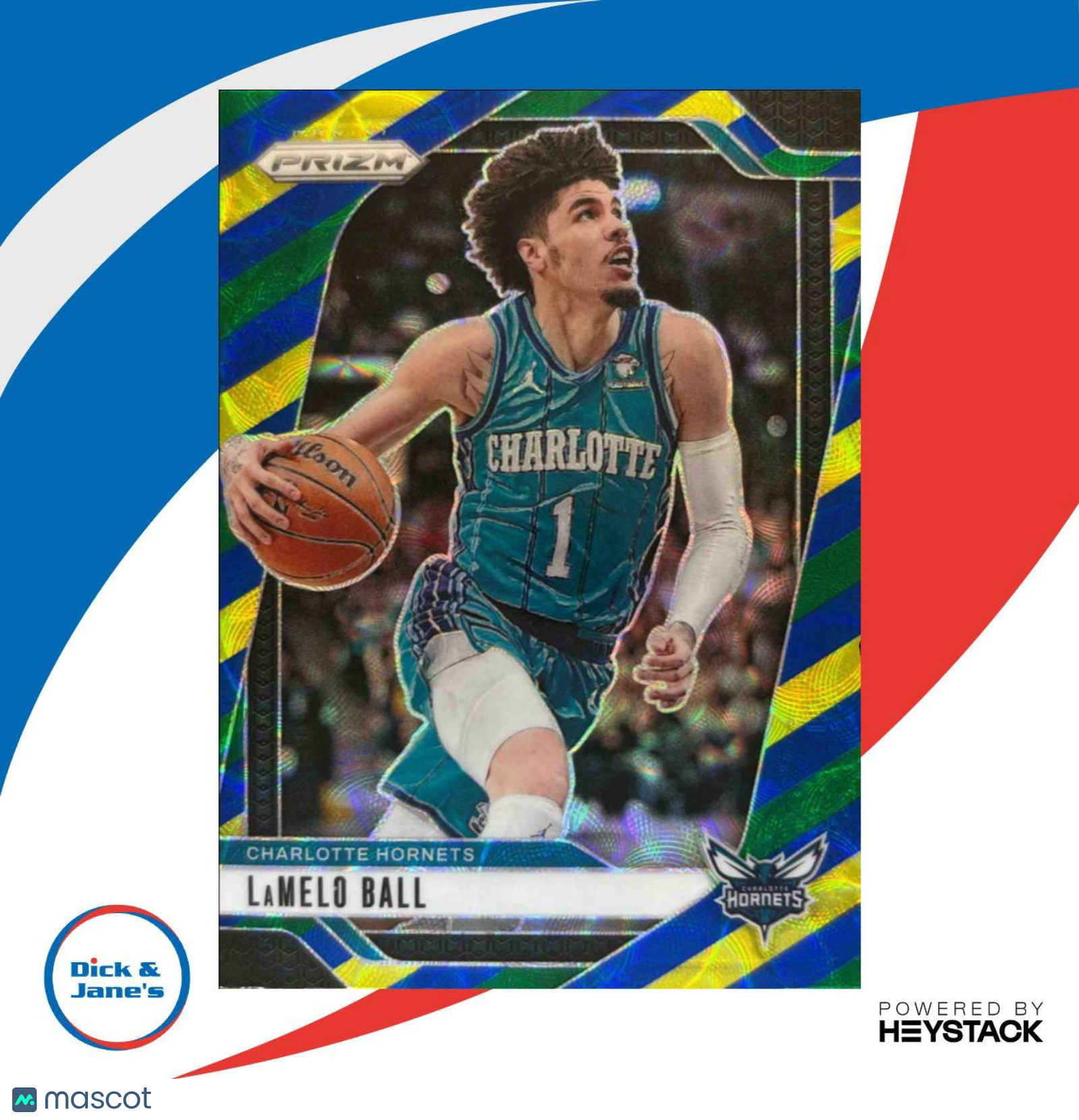 2024-25 Panini Prizm LaMelo Ball Choice Blue Yellow and Green #30 Hornets - Sports Cards