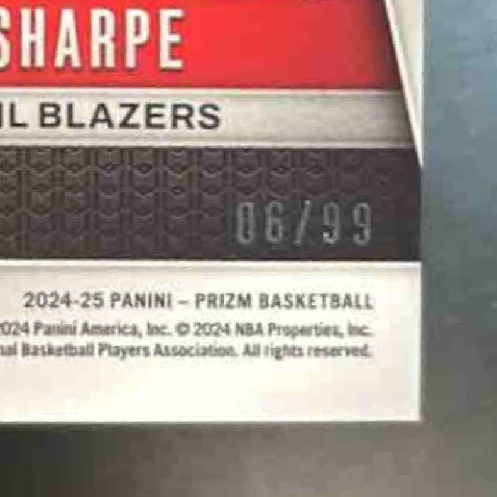 2024-25 Panini Prizm Shaedon Sharpe Signatures Red /99 Auto Blazers - Sports Cards