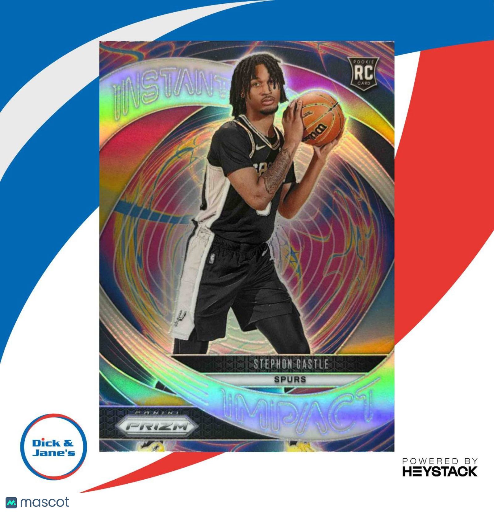 2024-25 Panini Prizm Stephon Castle Instant Impact Silver 4 RC San Antonio Spurs - Sports Cards