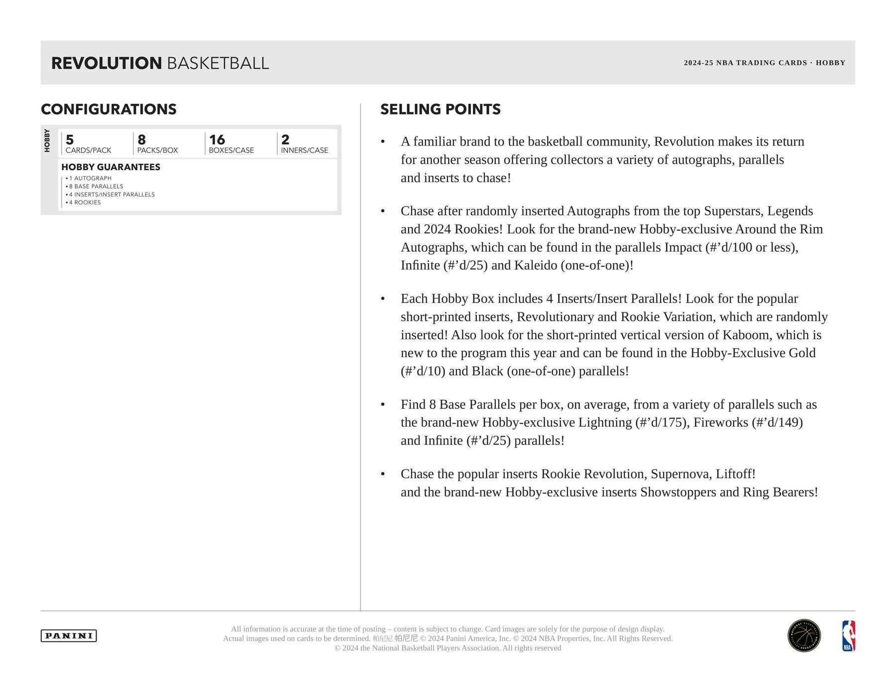 2024/25 Panini Revolution Basketball Hobby Box (1 Auto / 4 RCs) Kabooms? - NBA Hobby Box