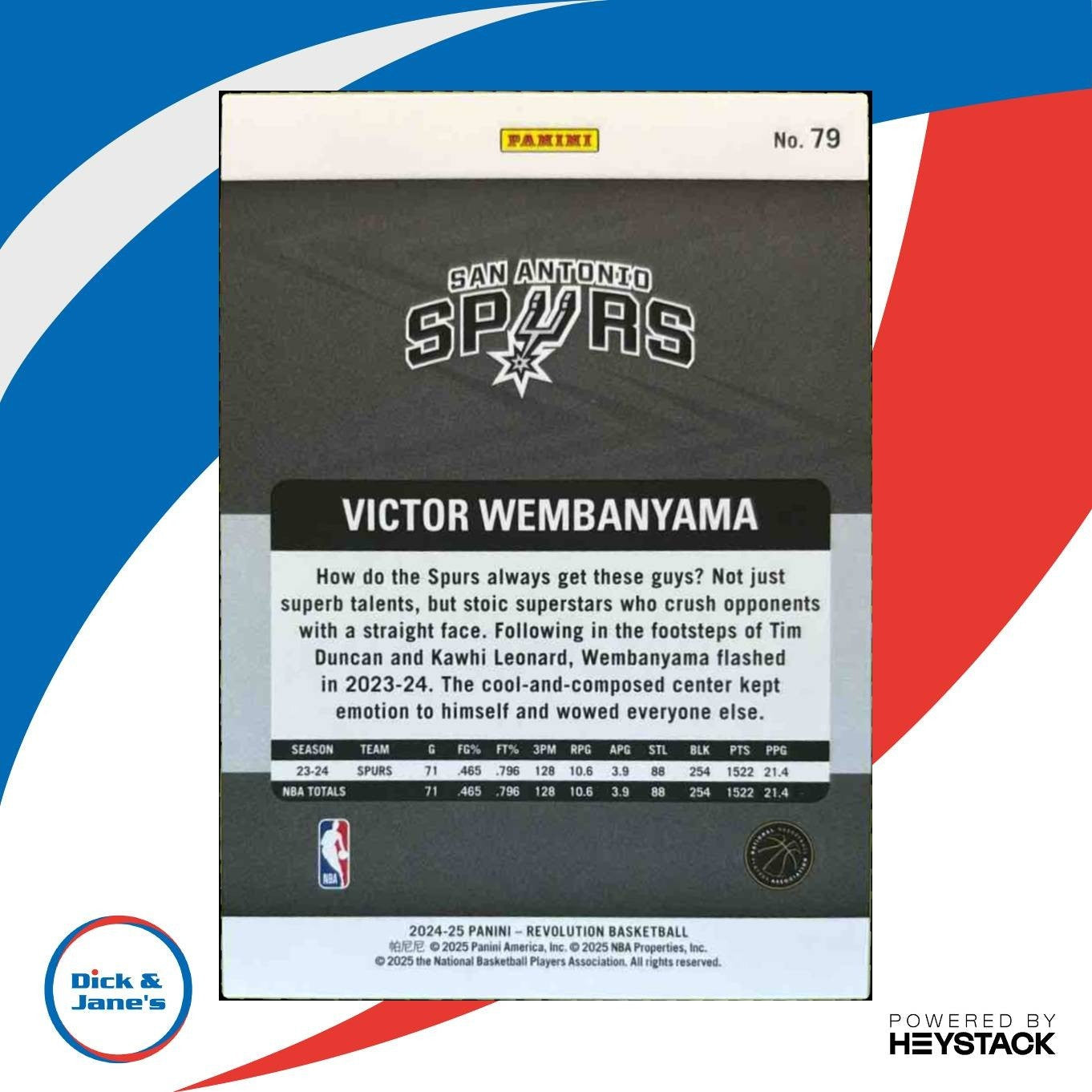 2024-25 Panini Revolution Victor Wembanyama #79 San Antonio Spurs - Sports Cards