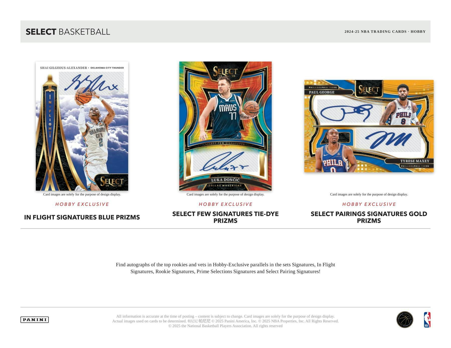 2024/25 Panini Select Basketball Hobby Box (3 Autos / Mem) - NBA Hobby Box