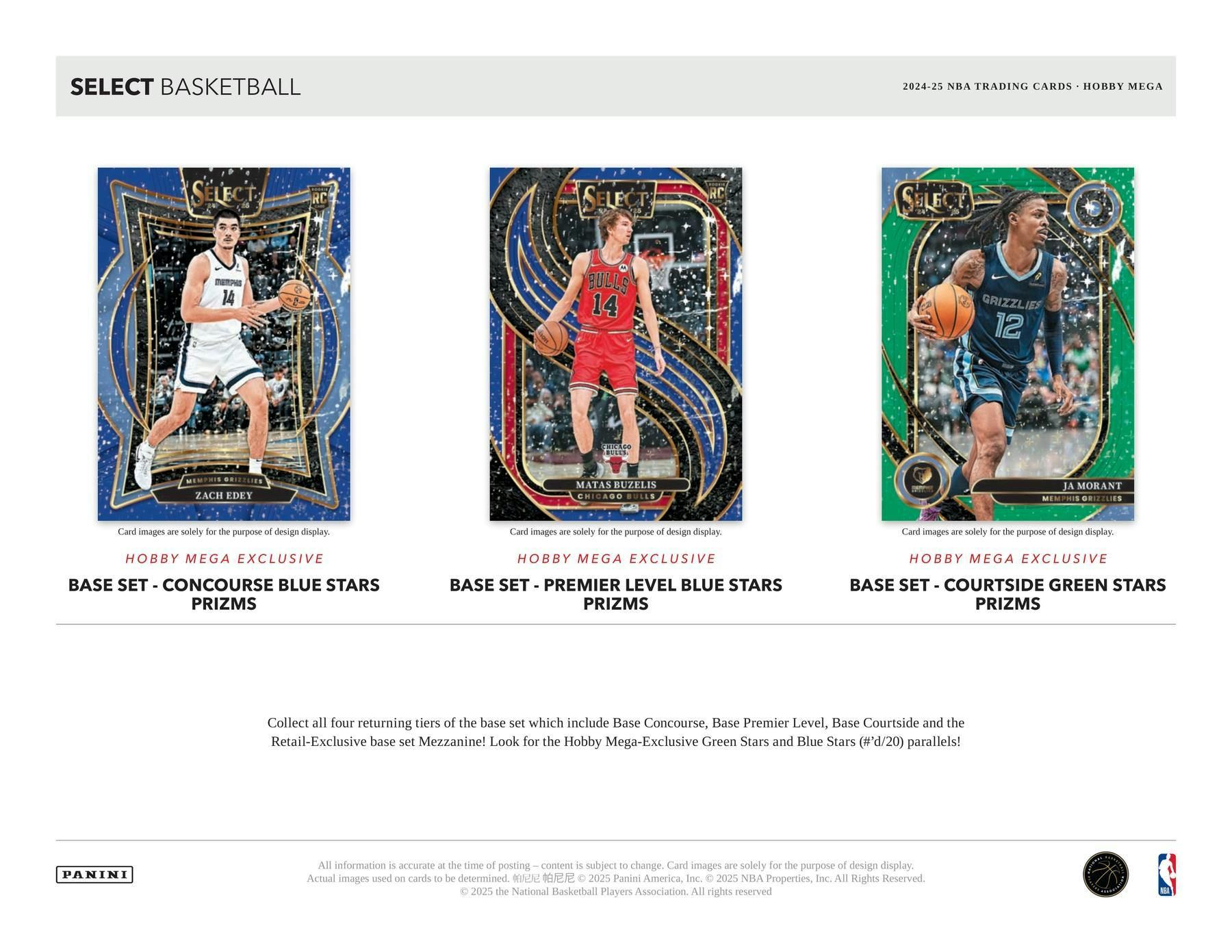 2024/25 Panini Select Basketball Hobby Mega Box (Blue & Green Stars Prizms) - Sports Collectibles