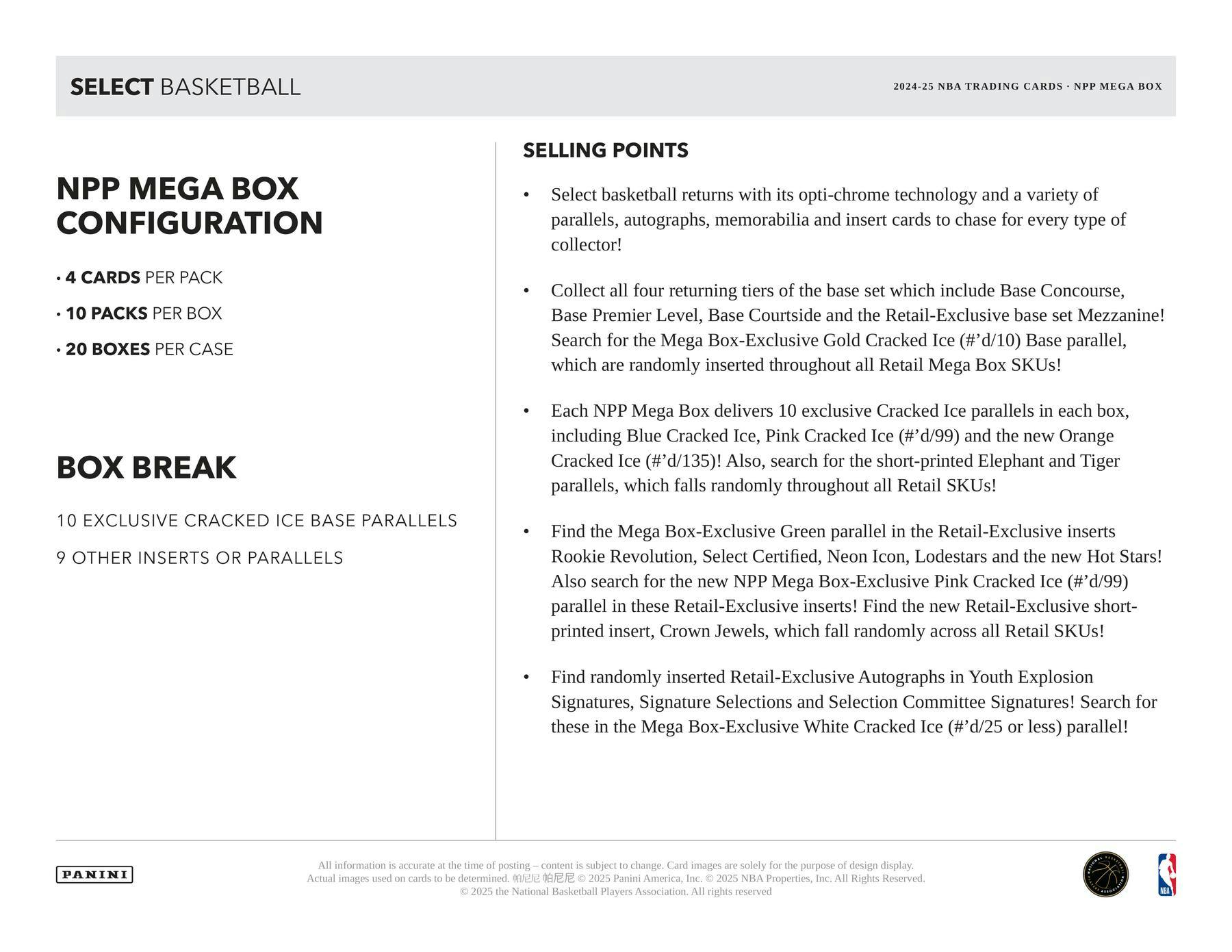 2024/25 Panini Select Basketball Mega Box (Ice Parallels!) - Sports Collectibles