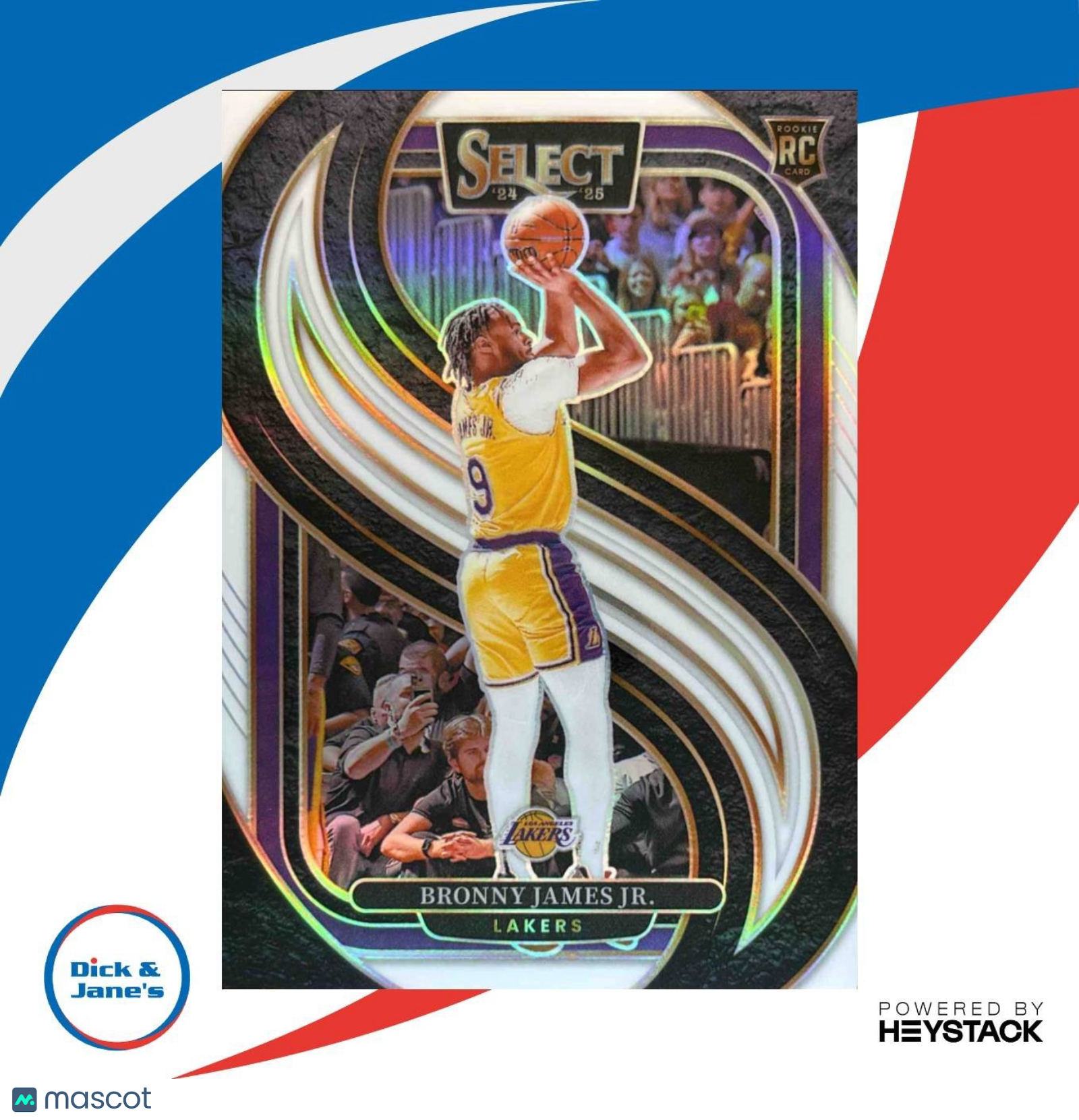 2024-25 Panini Select Bronny James Jr. Premier White Prizm /149 #179 Lakers - Sports Cards