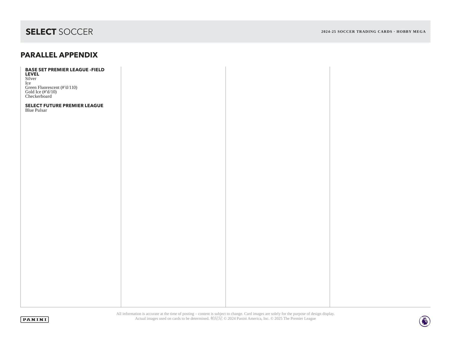 2024/25 Panini Select Premier League EPL Soccer Hobby Mega Box (Green Fluorescent!) - Soccer