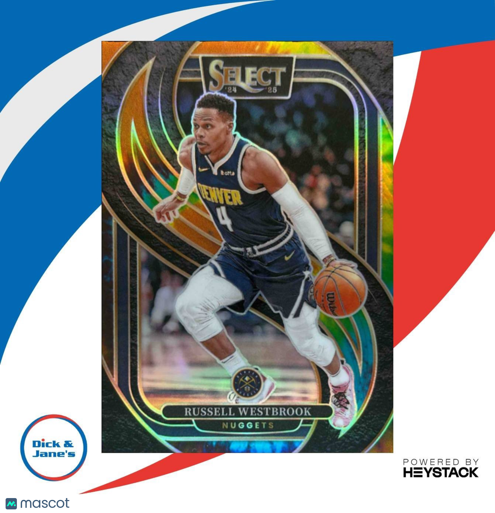 2024-25 Panini Select Russell Westbrook Tie-Dye Prizm /25 #104 Denver Nuggets - Sports Cards