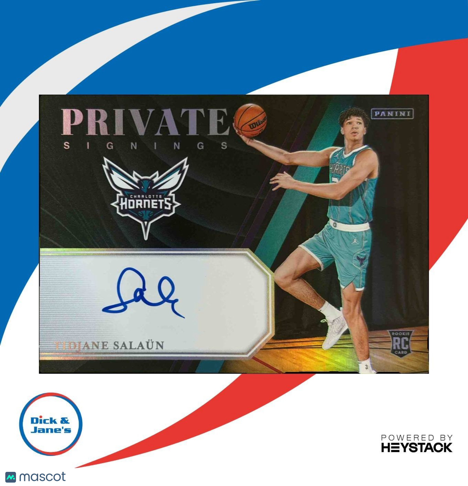 2024-25 Panini Select Tidjane Salaun Private Signings RC Auto Charlotte Hornets - Sports Cards