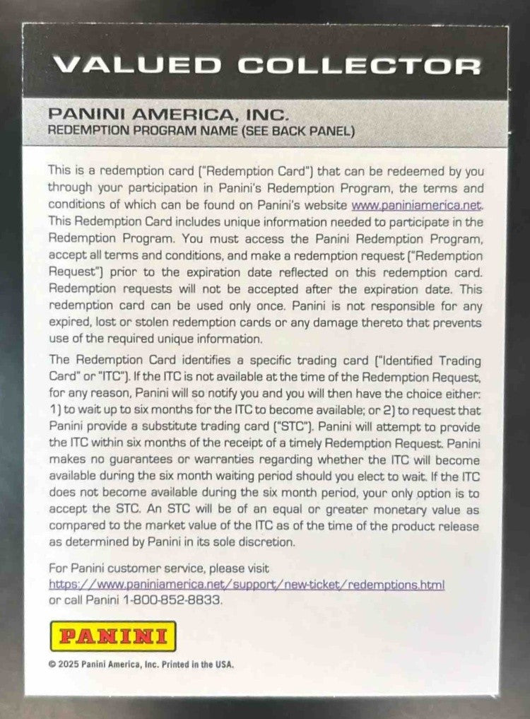 2024-25 Prizm Black Ulrich Chomche Auto Silver Prizms #236 RC REDEMPTION - Sports Cards