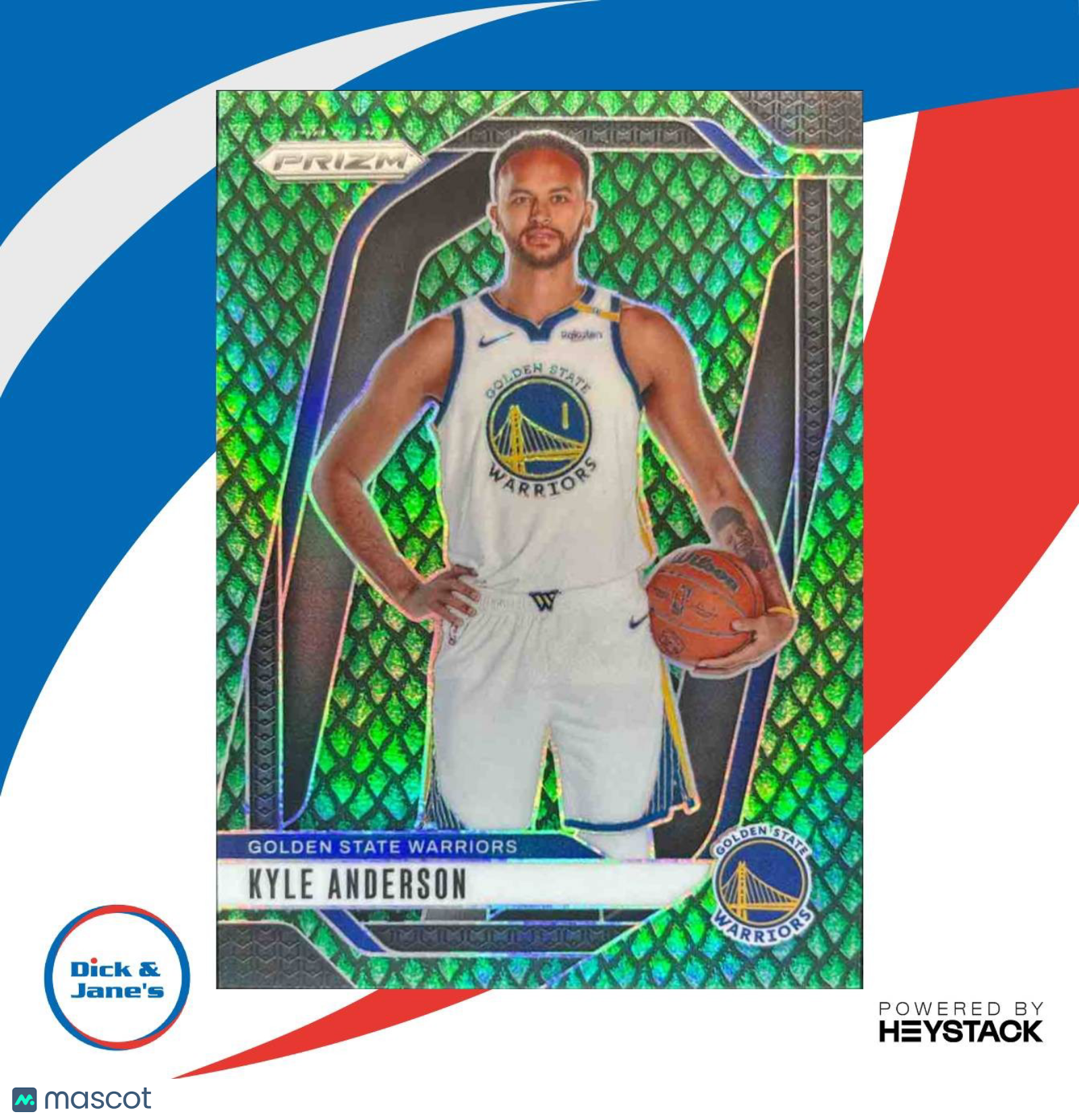 2024-25 Prizm Kyle Anderson Jade Dragon Scale /48 #37 Golden State Warriors - Sports Cards