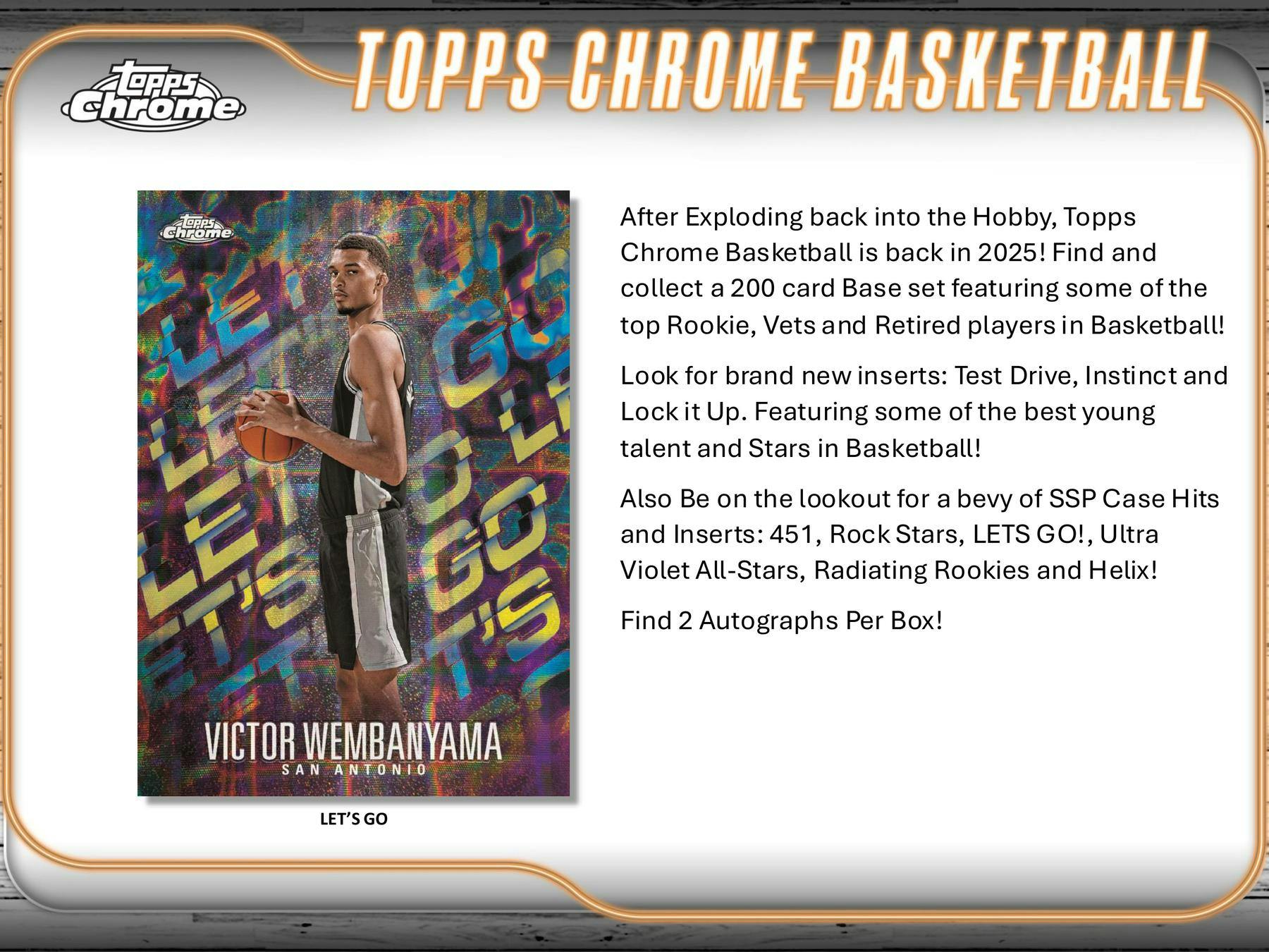 2024/25 Topps Chrome Basketball Breaker Delight Box (2 Autos) June 12th - NBA Hobby Box