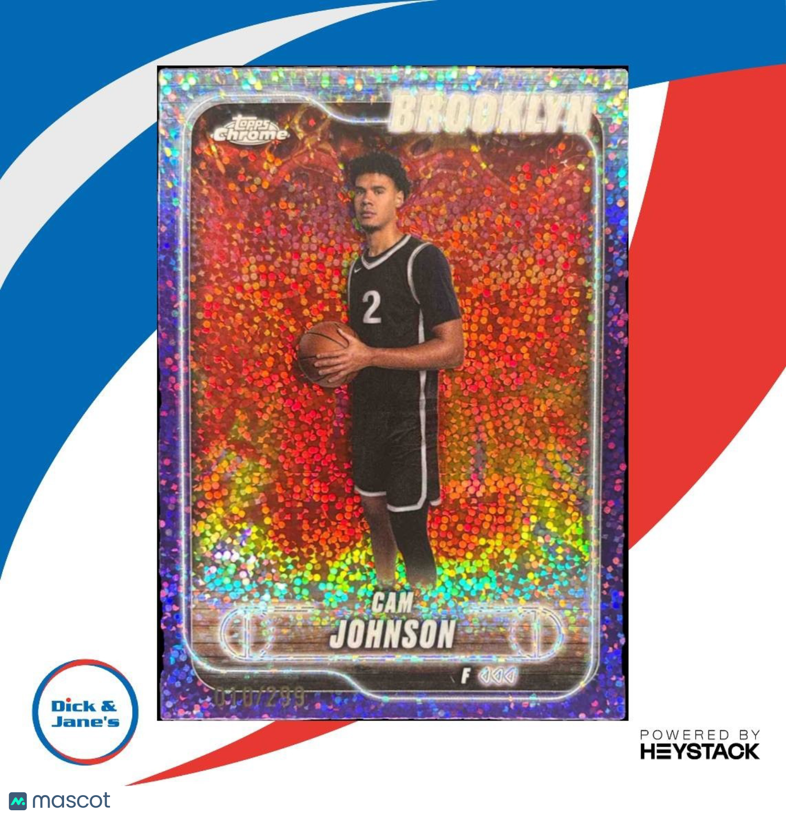 2024-25 Topps Chrome Cam Johnson Purple Speckle /299 #159 Brooklyn Nets - Sports Cards