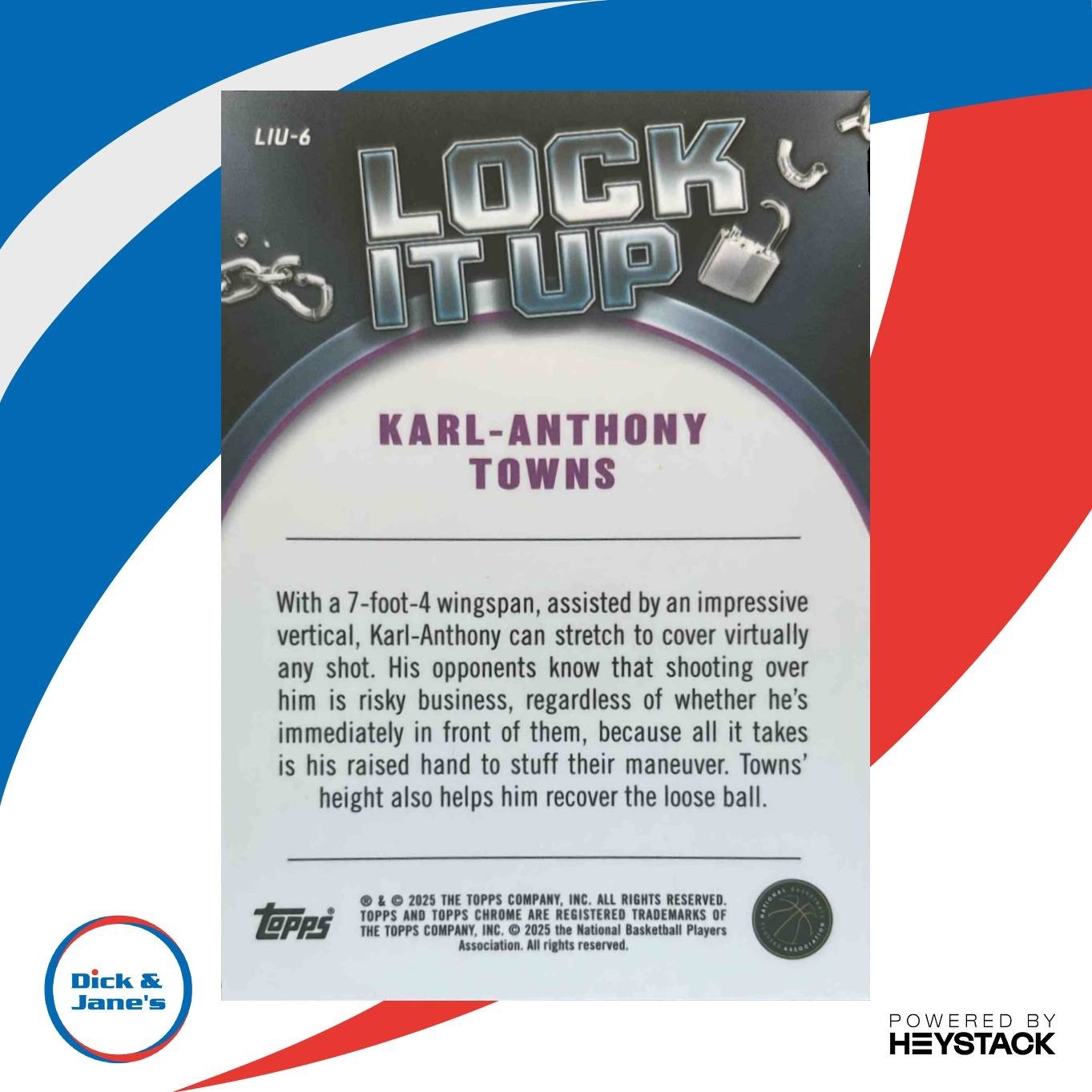 2024-25 Topps Chrome Karl-Anthony Towns Lock It Up Red 2/5 New York Knicks - Sports Cards