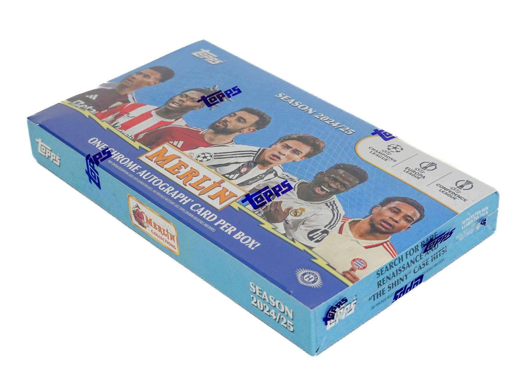 2024/25 Topps Chrome Merlin UEFA Club Competitions Soccer Hobby Box (1 Auto) - Soccer Hobby Box