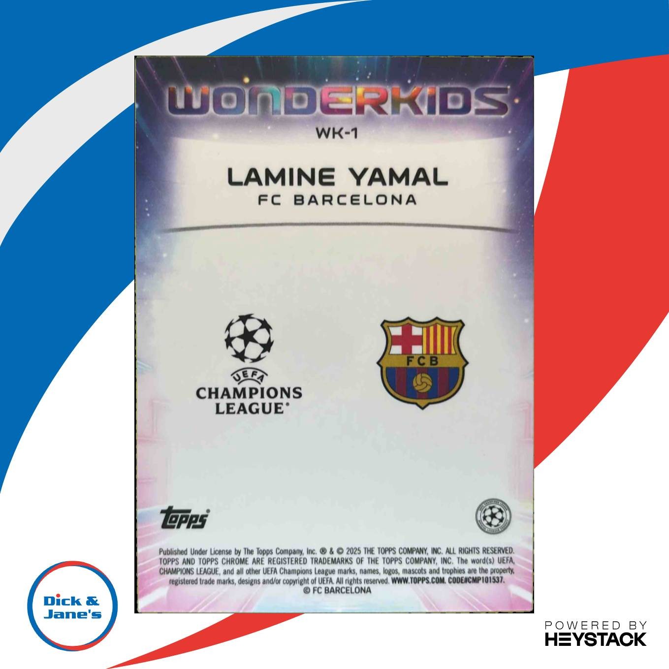 2024-25 Topps Chrome UEFA Club Competitions Lamine Yamal Wonderkids #WK-1 - Sports Cards