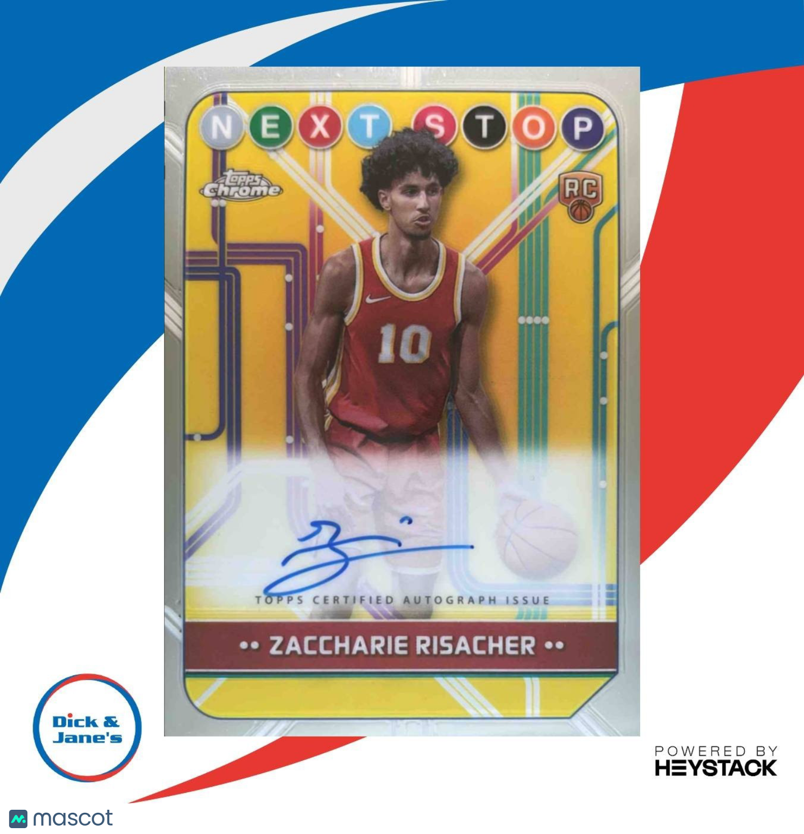 2024-25 Topps Chrome Zaccharie Risacher Next Stop Signatures RC Atlanta Hawks - Sports Cards