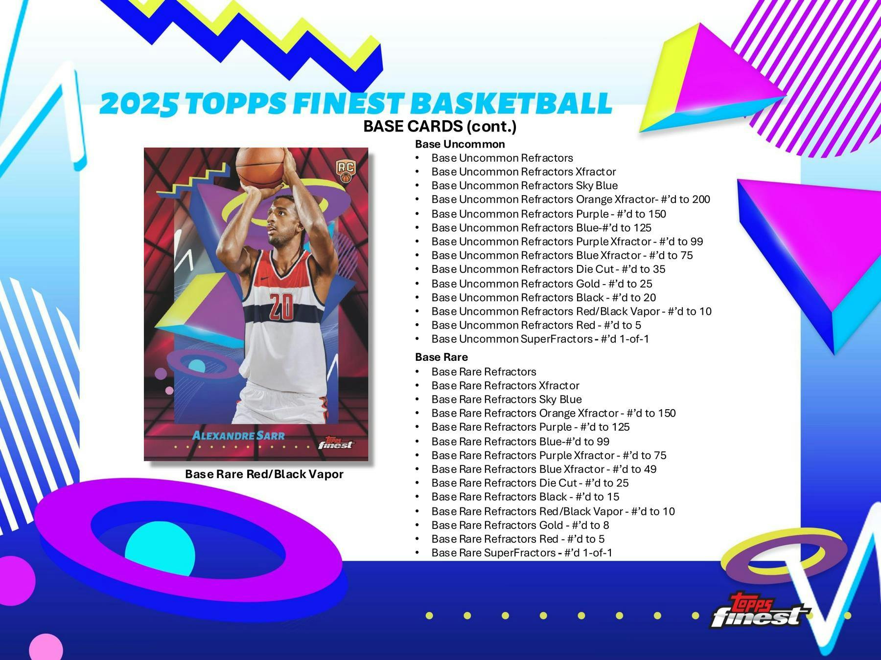 2024/25 Topps Finest Basketball Hobby Box (2 Autos) - NBA Hobby Box