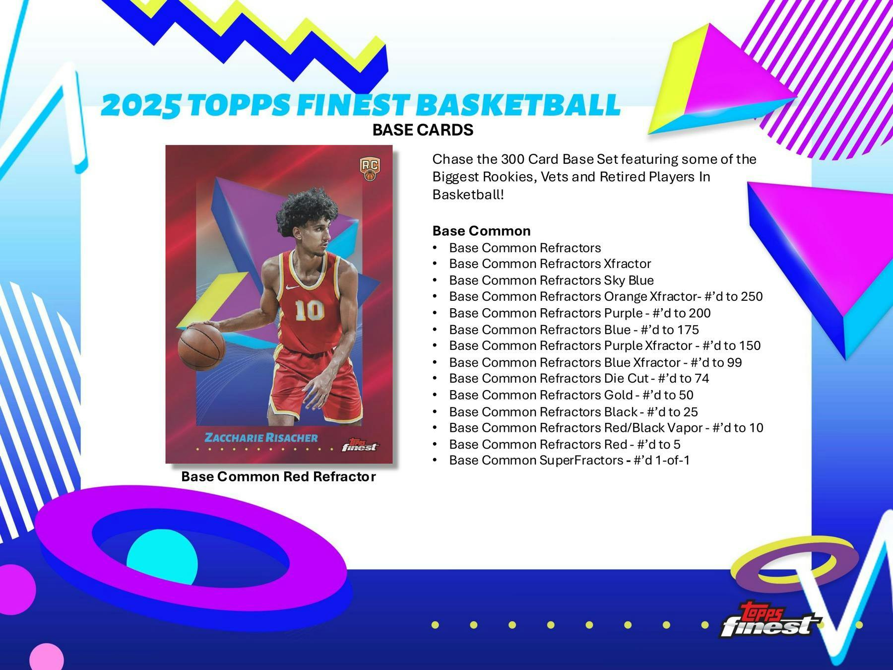2024/25 Topps Finest Basketball Hobby Box (2 Autos) - NBA Hobby Box