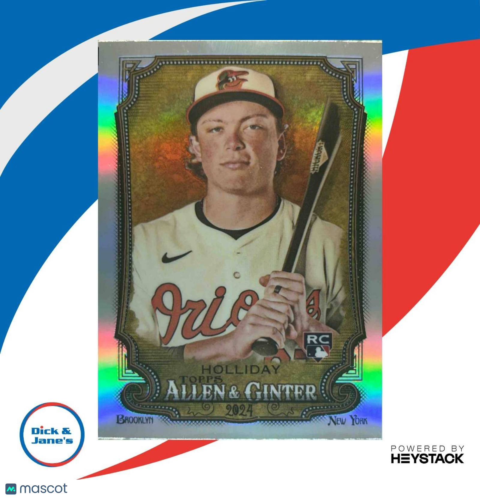 2024 Allen & Ginter Jackson Holliday Chrome Refractor #277 RC Baltimore Orioles - Sports Cards