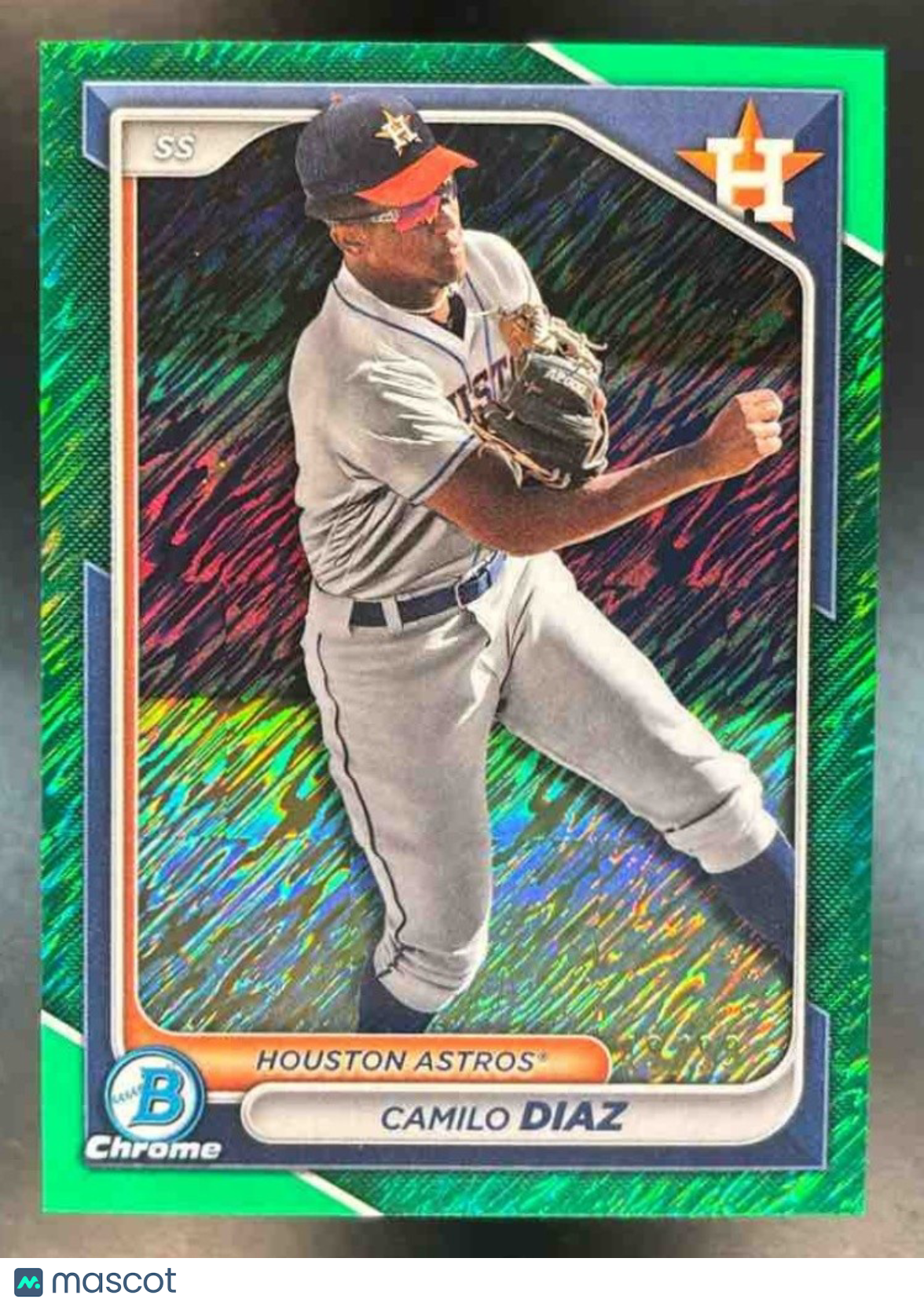 2024 Bowman Camilo Diaz Chrome Prospects Green Shimmer /99 #BCP-135 Astros - Sports Cards
