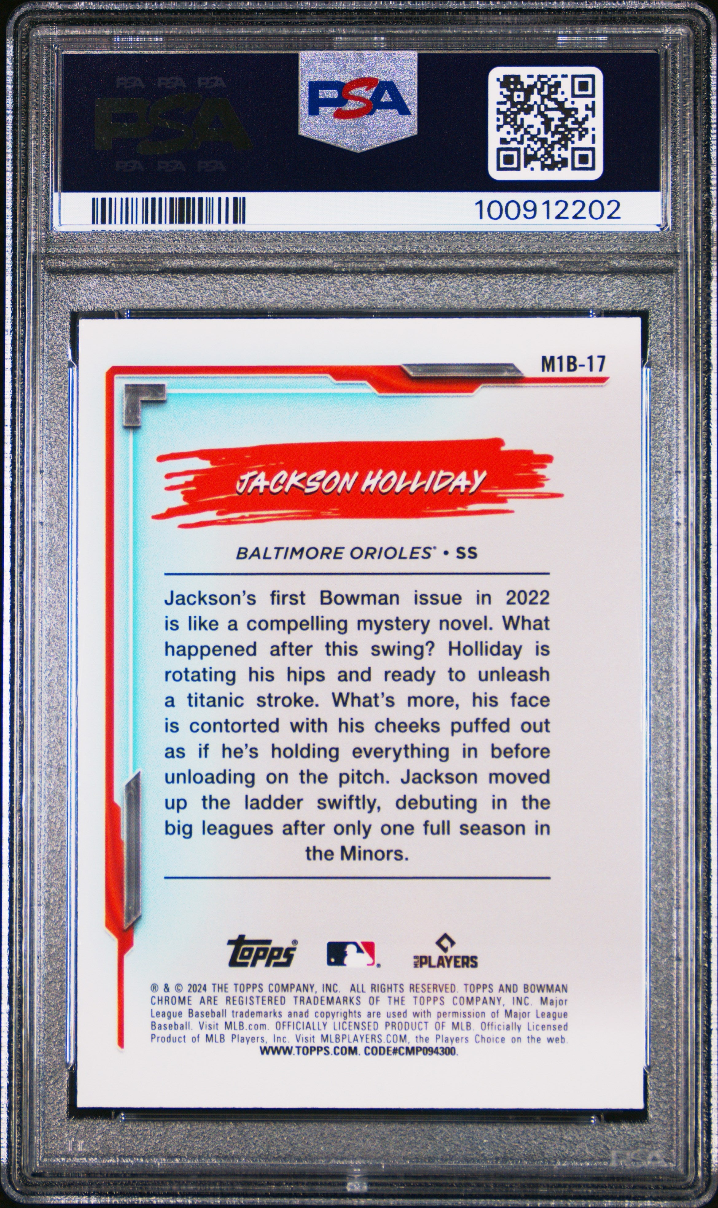 2024 Bowman Chrome Mega Box My 1ST Bowman Jackson Holliday #17 PSA 9 - Graded Sports Cards