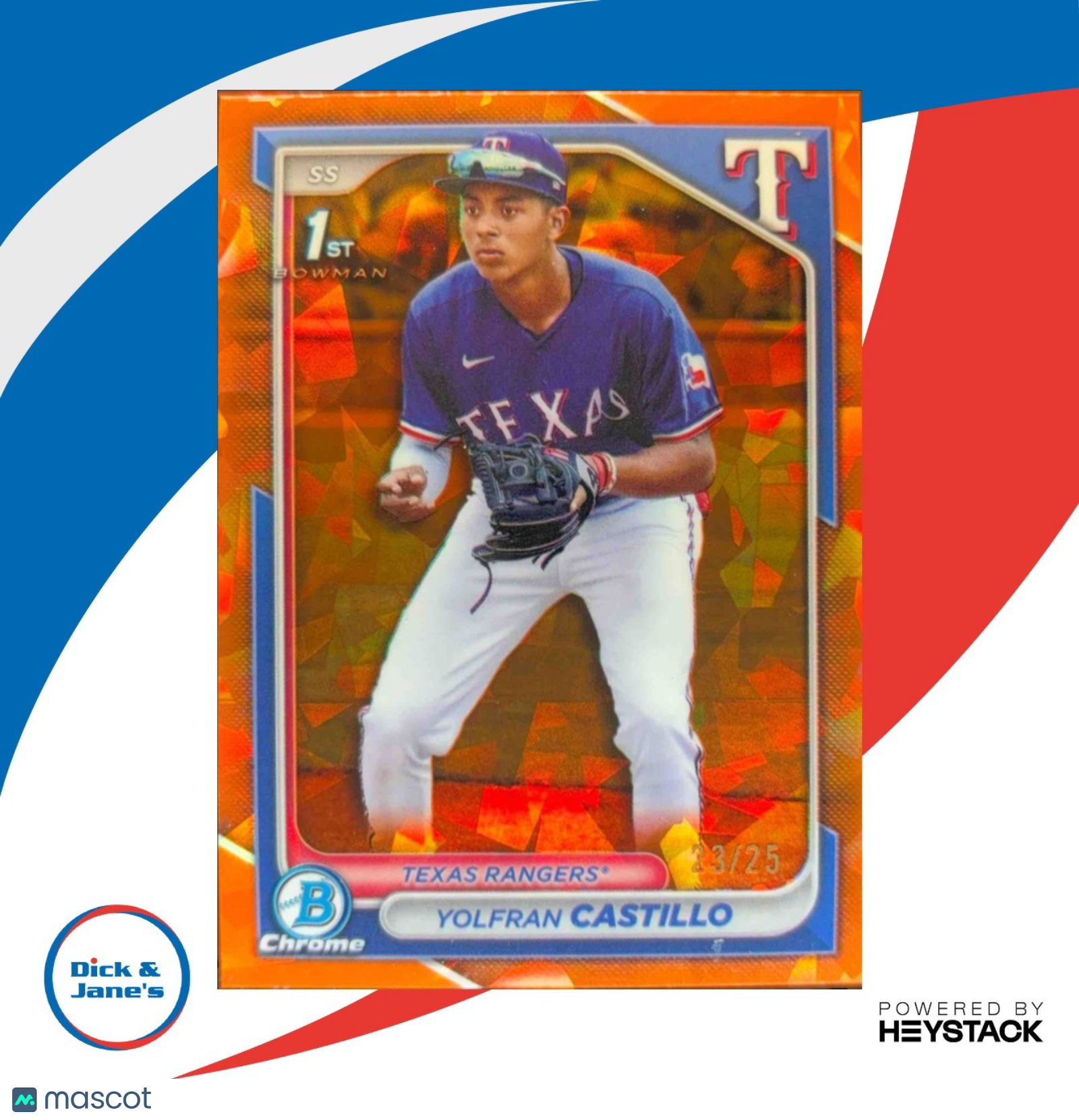 2024 Bowman Chrome Sapphire Yolfran Castillo Prospects Orange 23/25 #BCP-159 - Sports Cards