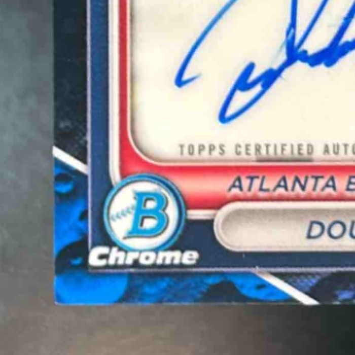2024 Bowman Douglas Glod Chrome Auto Blue Lunar /150 1st Prospect Atlanta Braves - Sports Cards