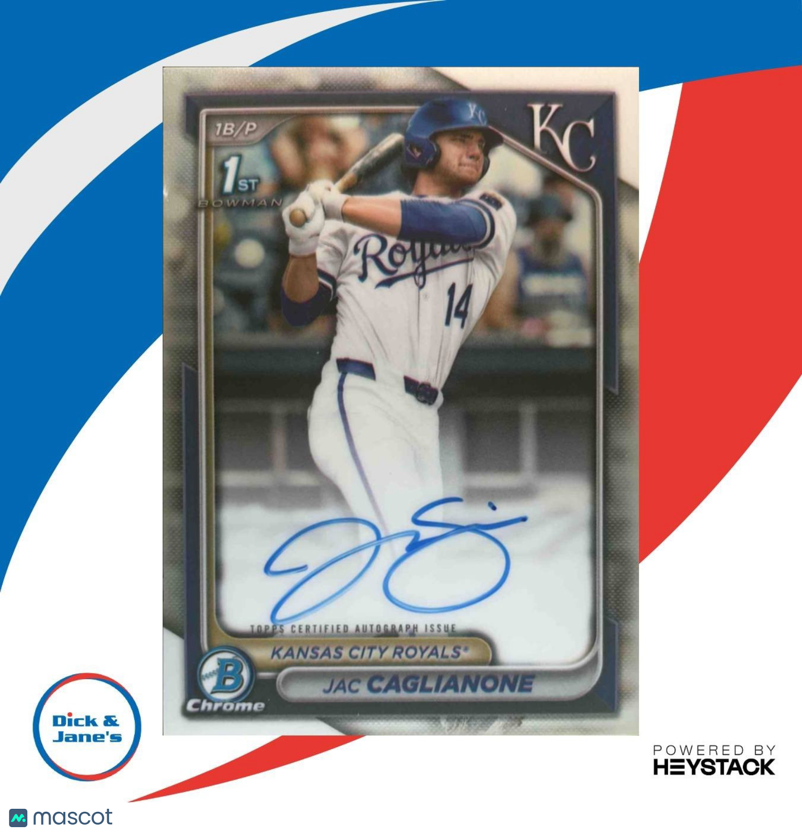 2024 Bowman Draft Jac Caglianone Chrome Auto #CPA-JC 1st Prospects Royals - Sports Cards