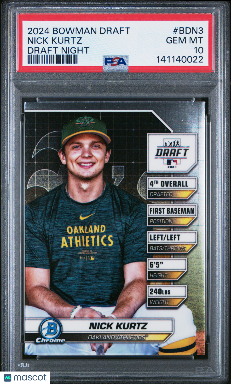 2024 Bowman Draft Bowman Draft Night Nick Kurtz #BDN3 PSA 10 - Graded Sports Cards