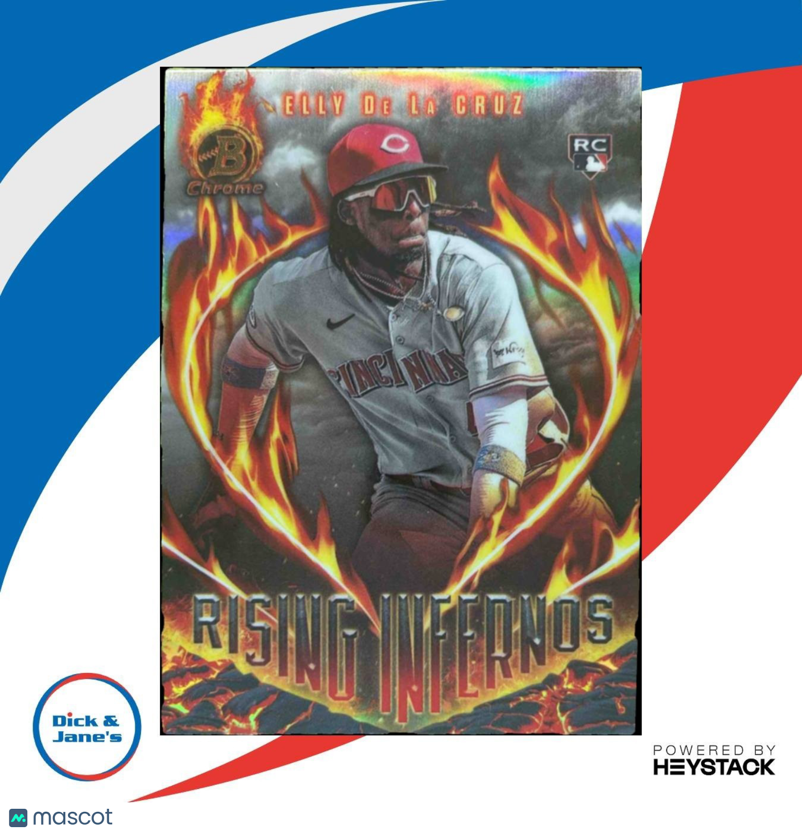 2024 Bowman Elly De La Cruz Rising Infernos Chrome #RI-1 RC Cincinnati Reds - Sports Cards