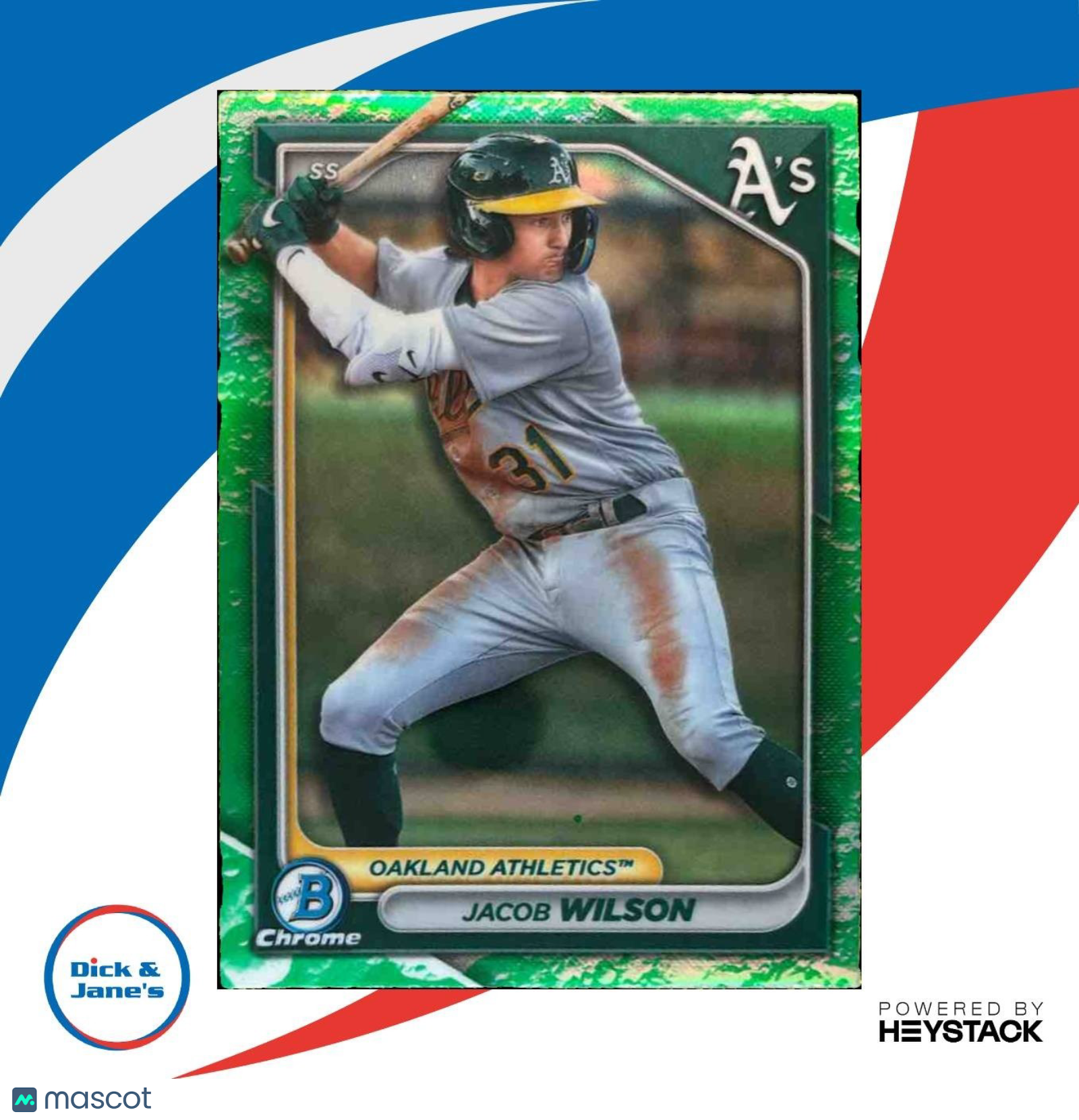 2024 Bowman Jacob Wilson Chrome Prospects Lunar Glow Refractor Athletics - Sports Cards