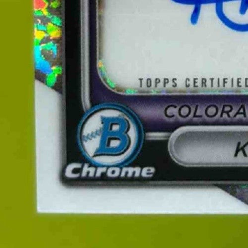 2024 Bowman Kelvin Hidalgo Chrome Auto Mini Diamond /100 1st Prospect Rockies - Sports Cards