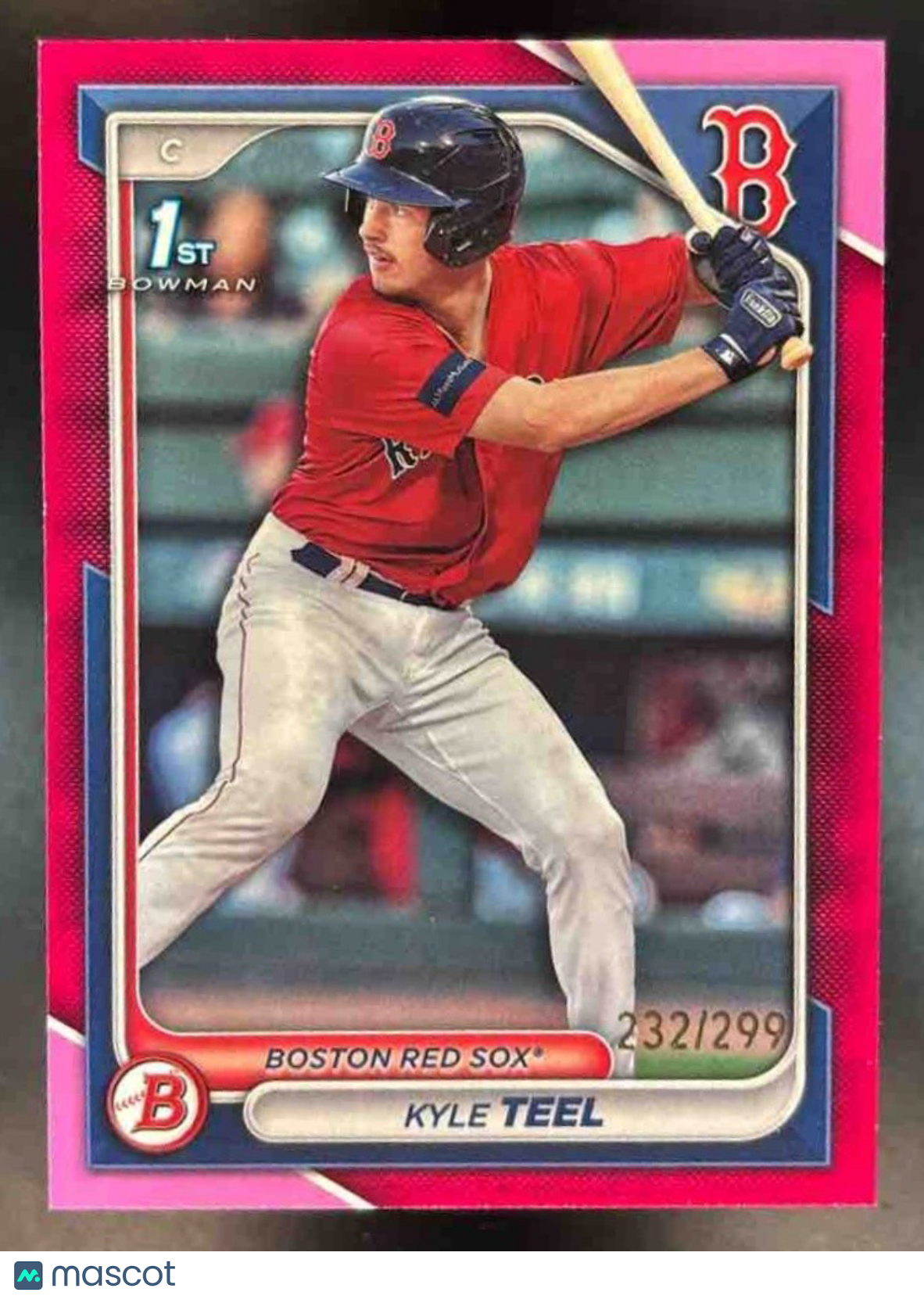 2024 Bowman Kyle Teel Fuchsia /299 #BP-48 1st Prospect Boston Red Sox - Sports Cards