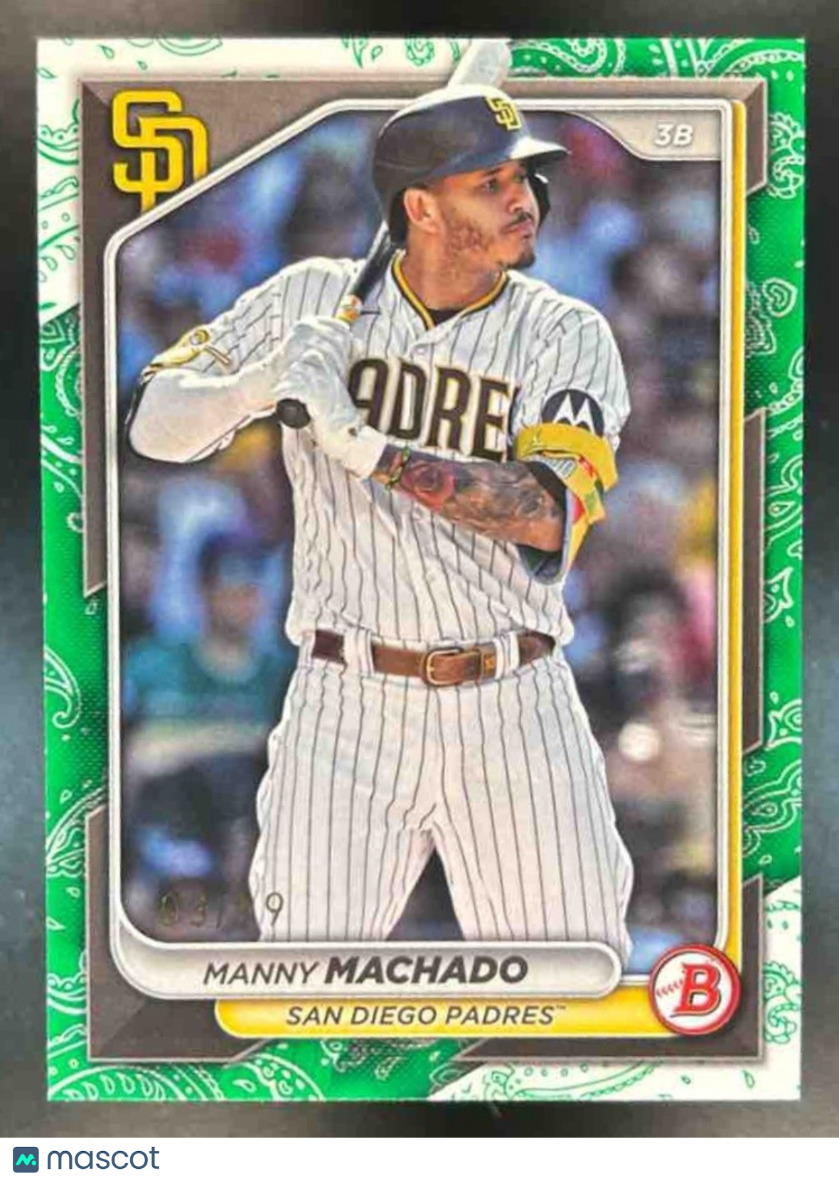 2024 Bowman Manny Machado Green Pattern /99 #94 San Diego Padres - Sports Cards