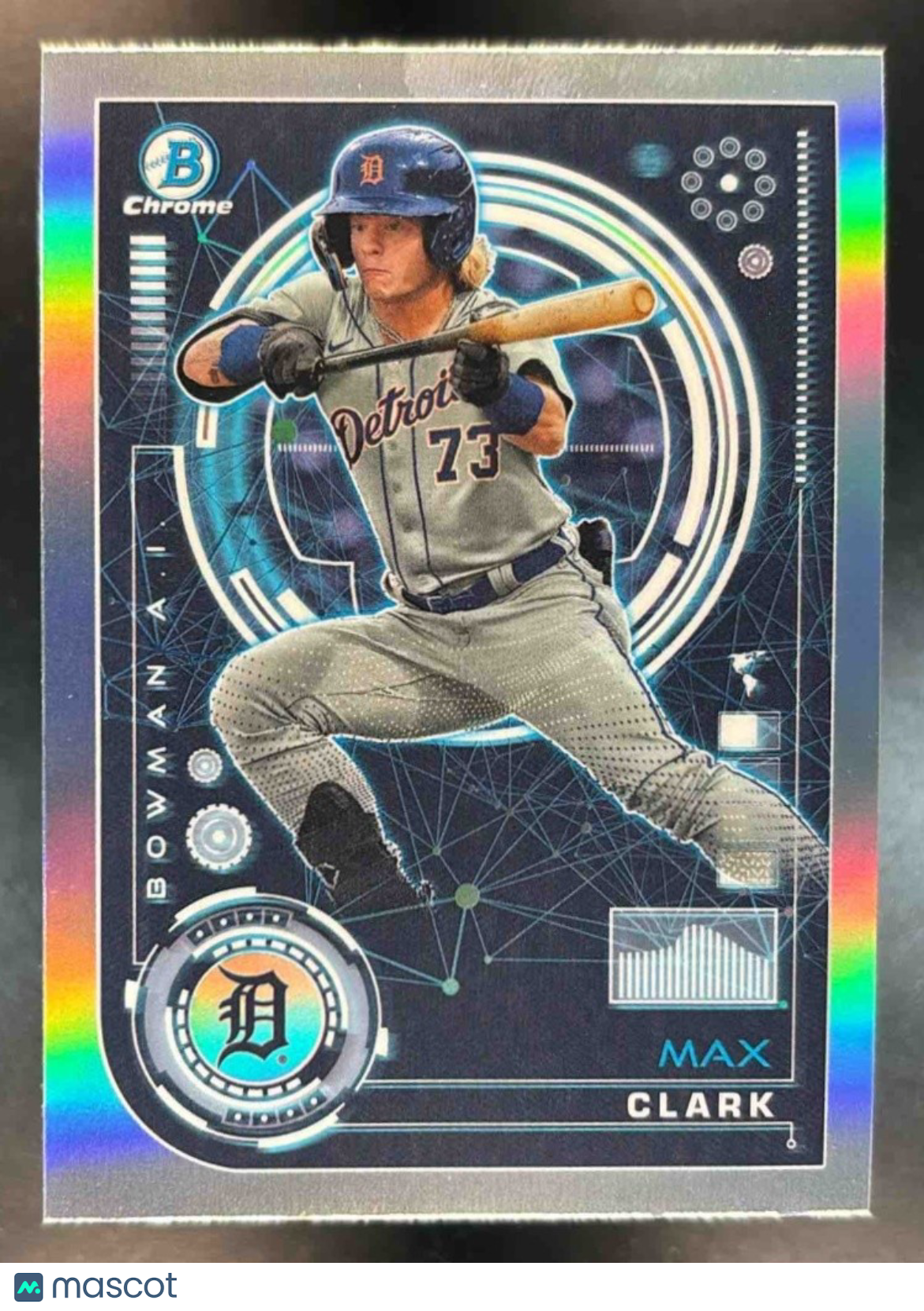 2024 Bowman Max Clark A.I. Chrome #BAI-11 Detroit Tigers - Sports Cards