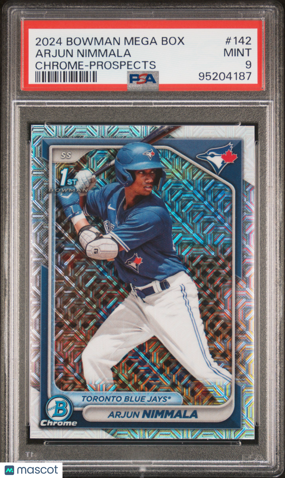 2024 Bowman Mega Box Chrome Prospects Arjun Nimmala #142 PSA 9 - Graded Sports Cards