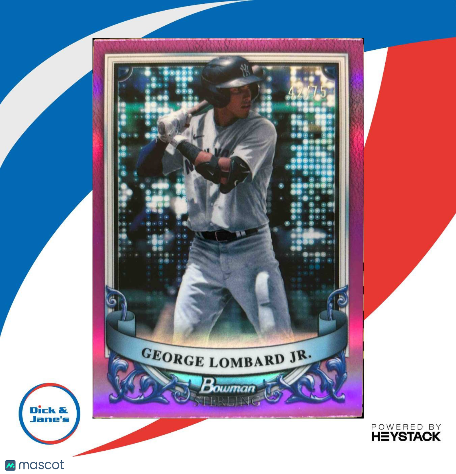 2024 Bowman Sterling George Lombard Jr. Prospect Magenta Refractor 42/75 Yankees - Sports Cards