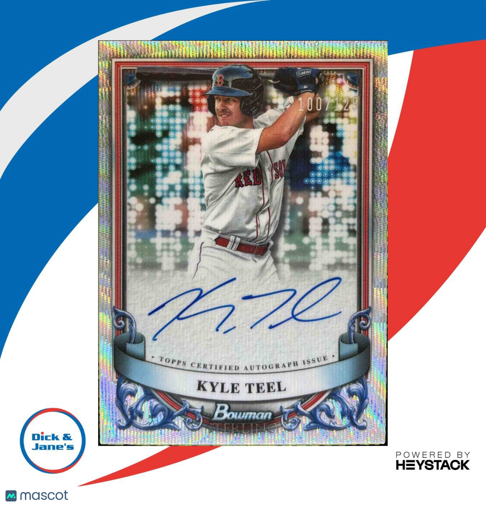 2024 Bowman Sterling Kyle Teel Prospect Auto Wave Refractor /125 Boston Red Sox - Sports Cards