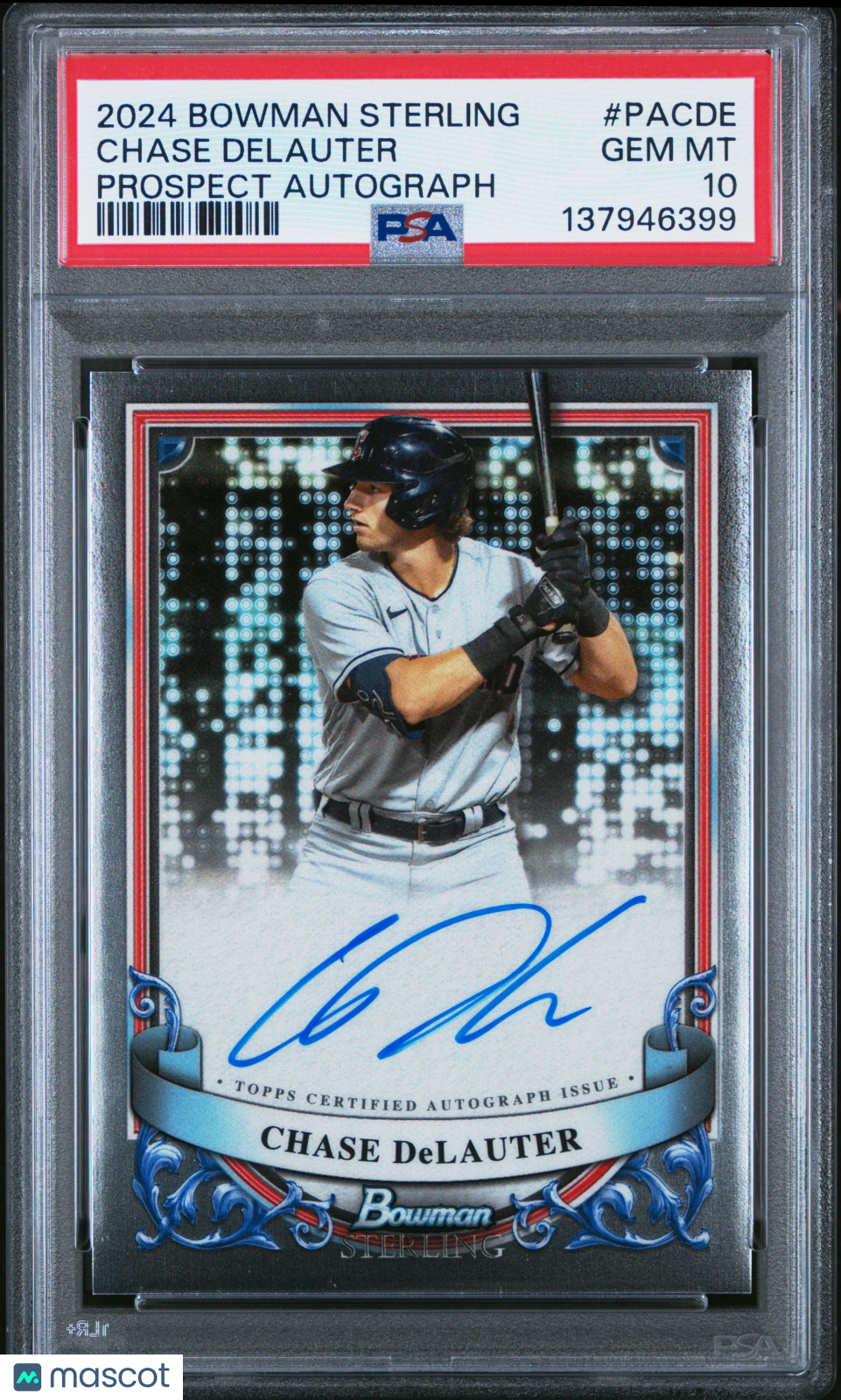 2024 Bowman Sterling Prospect Autographs Chase Delauter #PACDE PSA 10 GEM MINT - Graded Sports Cards