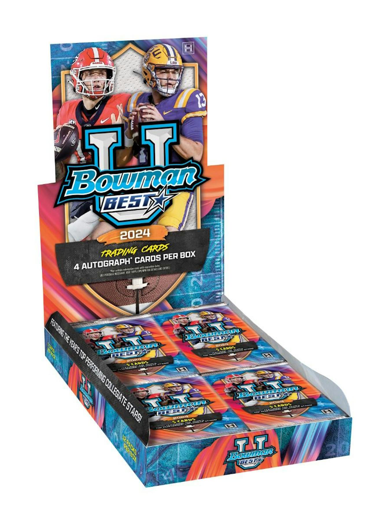 2024 Bowman University Best Football Hobby Box (4 Autos) - NFL Hobby Box