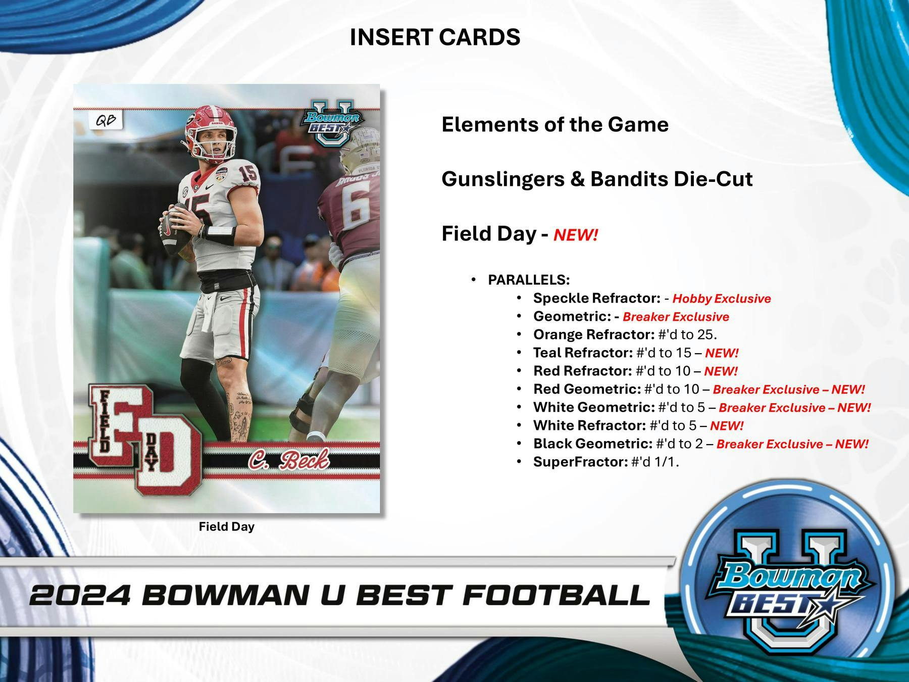 2024 Bowman University Best Football Hobby Box (4 Autos) - NFL Hobby Box