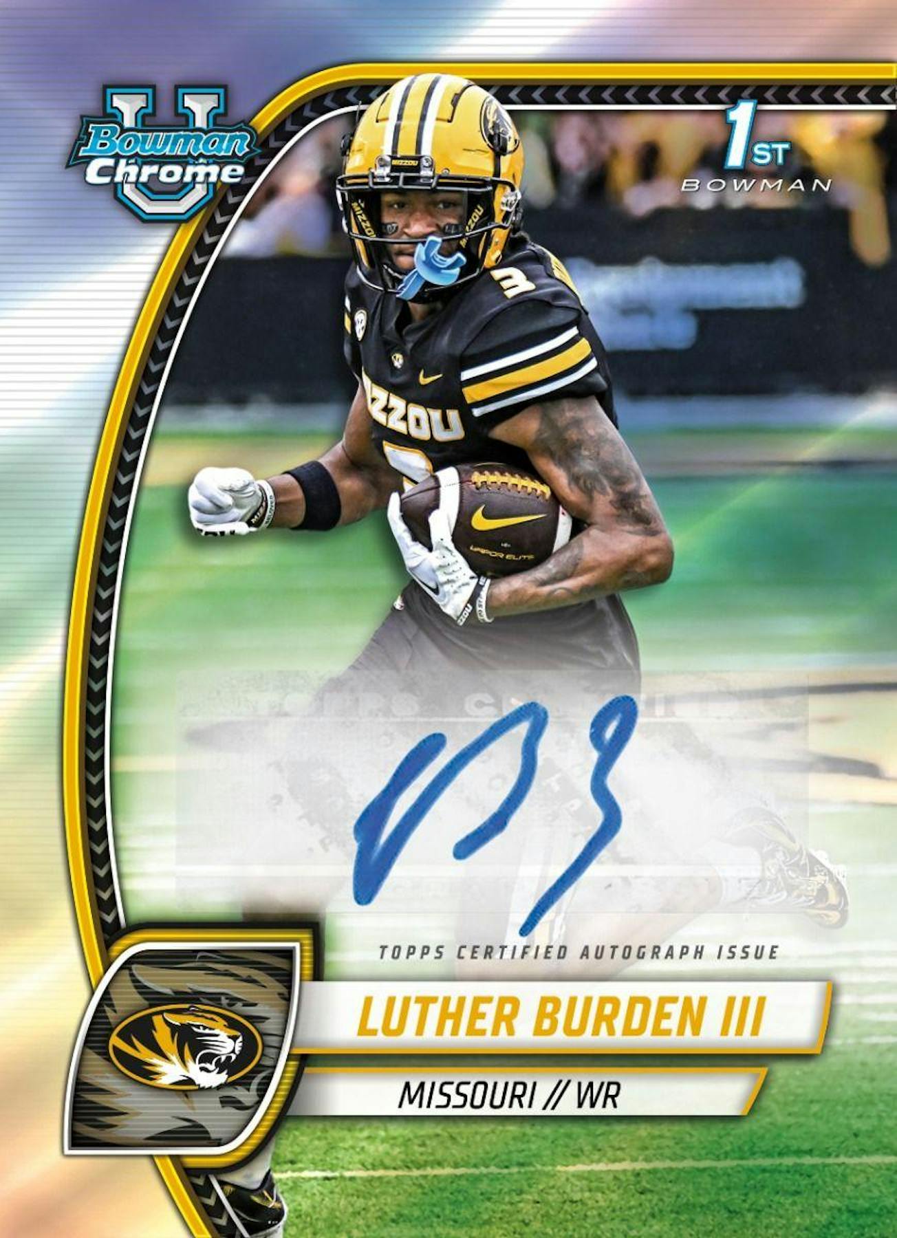 2024 Bowman University Chrome Football Blaster Box (Pink Parallels) - NFL Retail Box