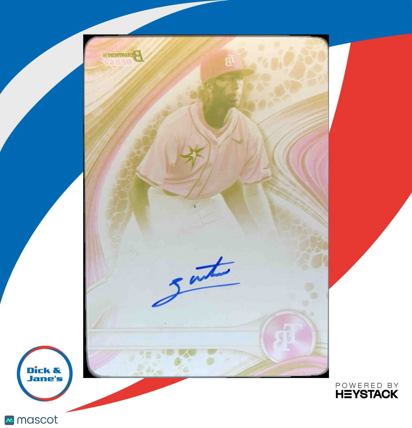 2024 Bowman’s Best Adrian Santana Best of 2024 Auto Yellow Printing Plate 1/1 - Sports Cards