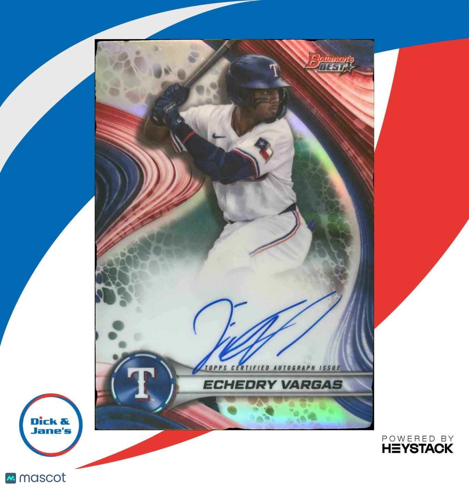 2024 Bowman’s Best Echedry Vargas Best of Auto #B24-EV Texas Rangers - Sports Cards