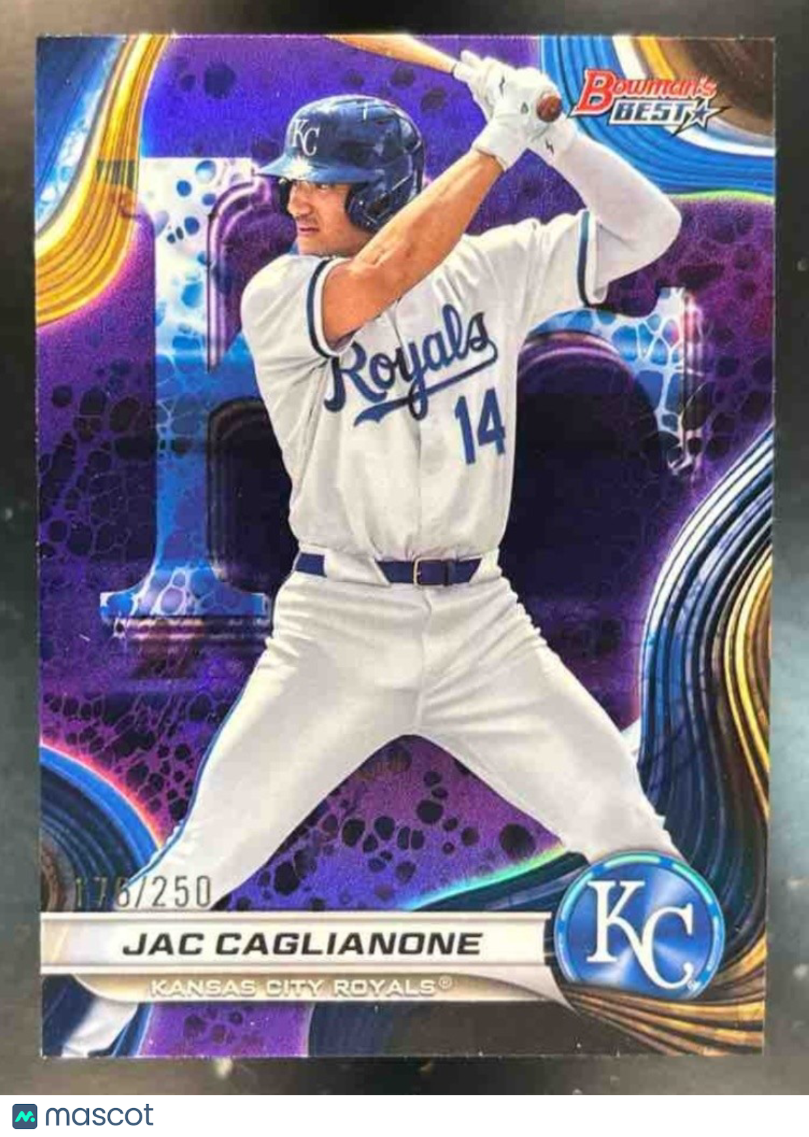 2024 Bowman’s Best Jac Caglianone Prospects Purple /250 #TP-6 Kansas City Royals - Sports Cards