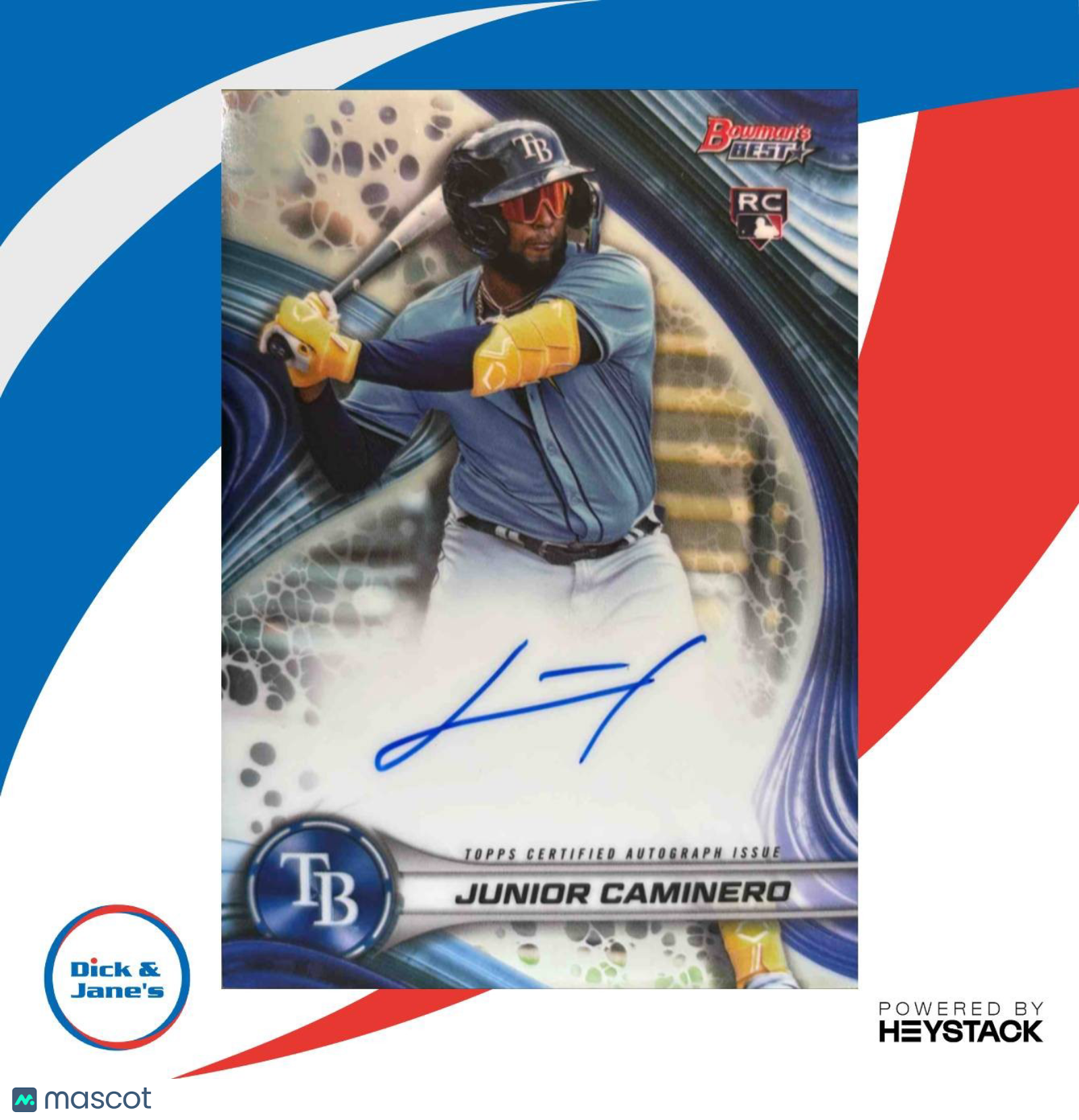 2024 Bowman’s Best Junior Caminero Best of Auto #B24-JCA RC Tampa Bay Rays - Sports Cards