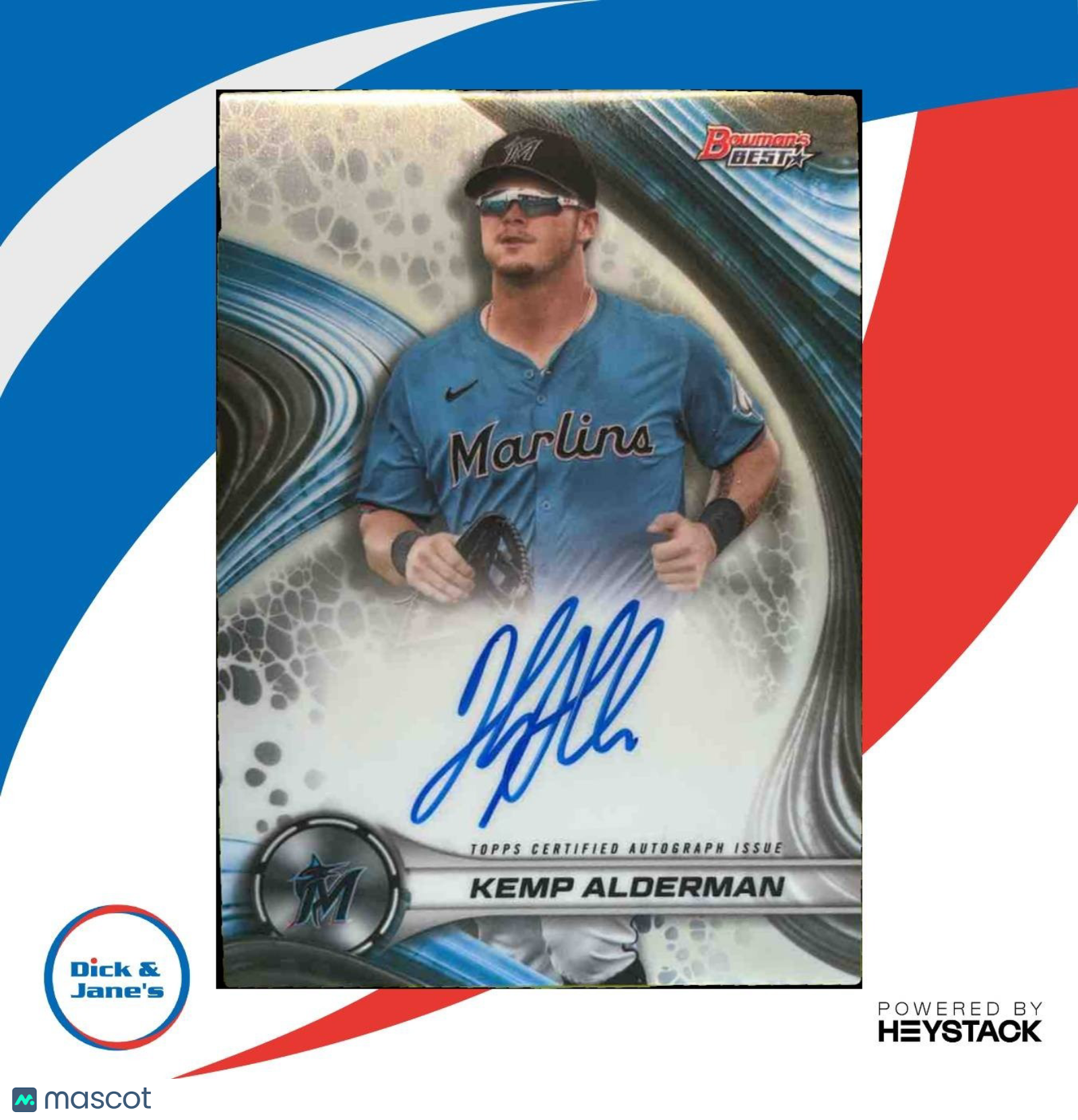 2024 Bowman’s Best Kemp Alderman Best of Auto #B24-KA Miami Marlins - Sports Cards