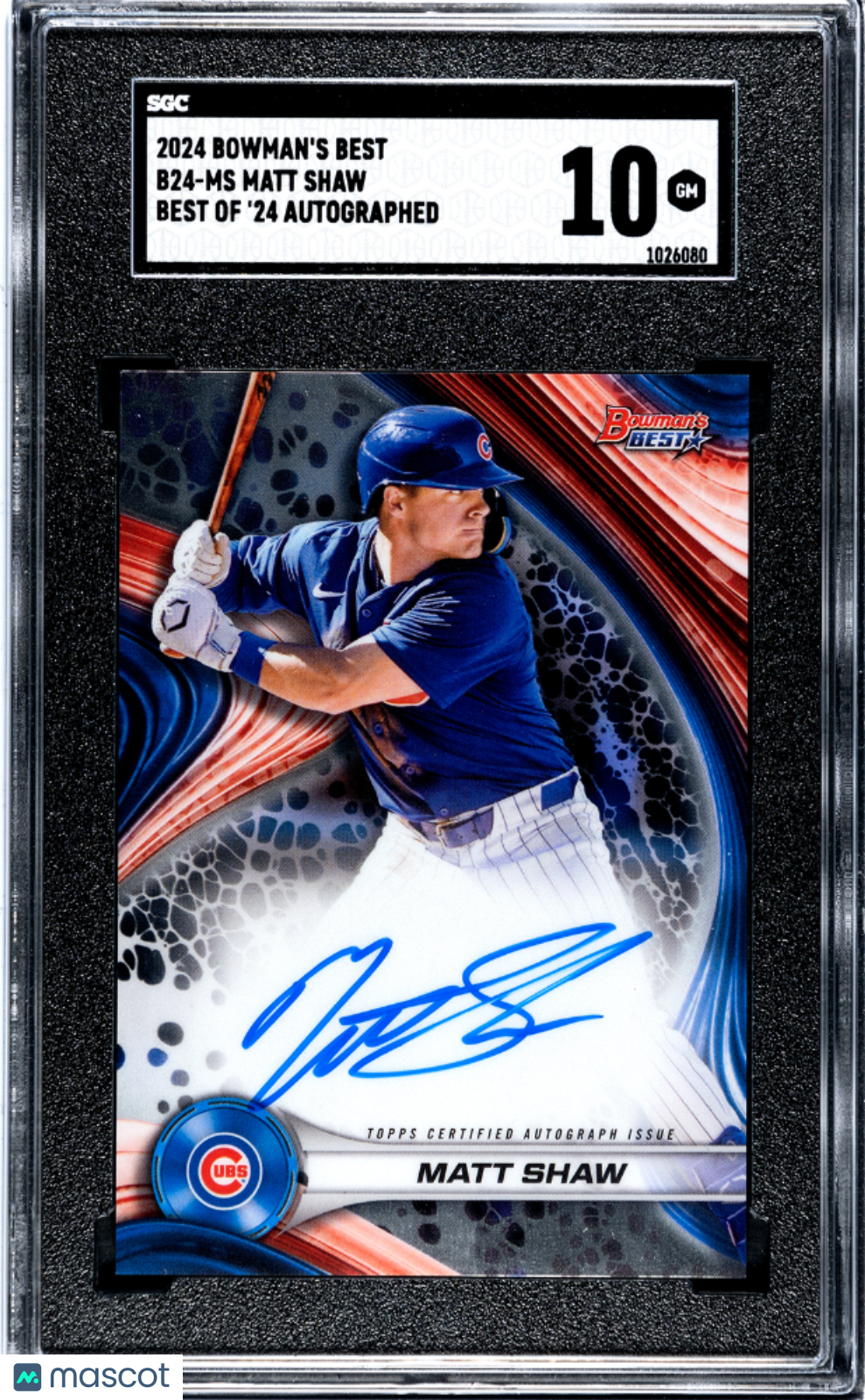 2024 Bowman’s Best Matt Shaw Of ’24 Autograph #B24-MS SGC 10 - Graded Sports Cards